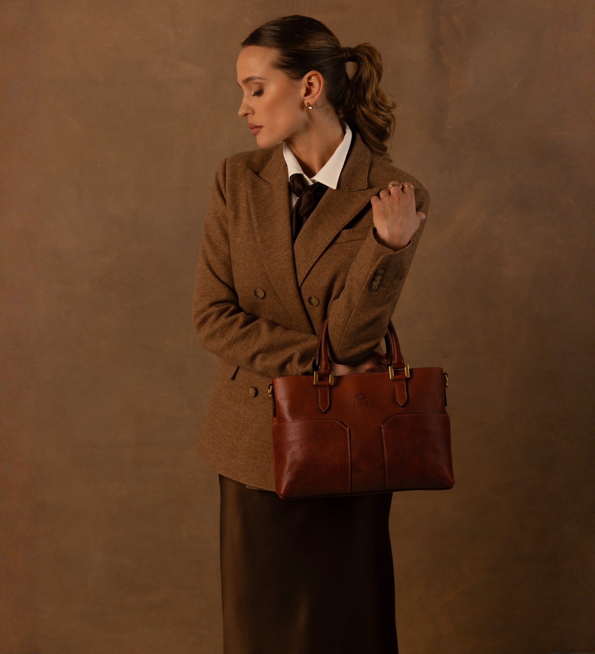 Bolso de hombro/bolso de mano de cuero para mujer: Camilla