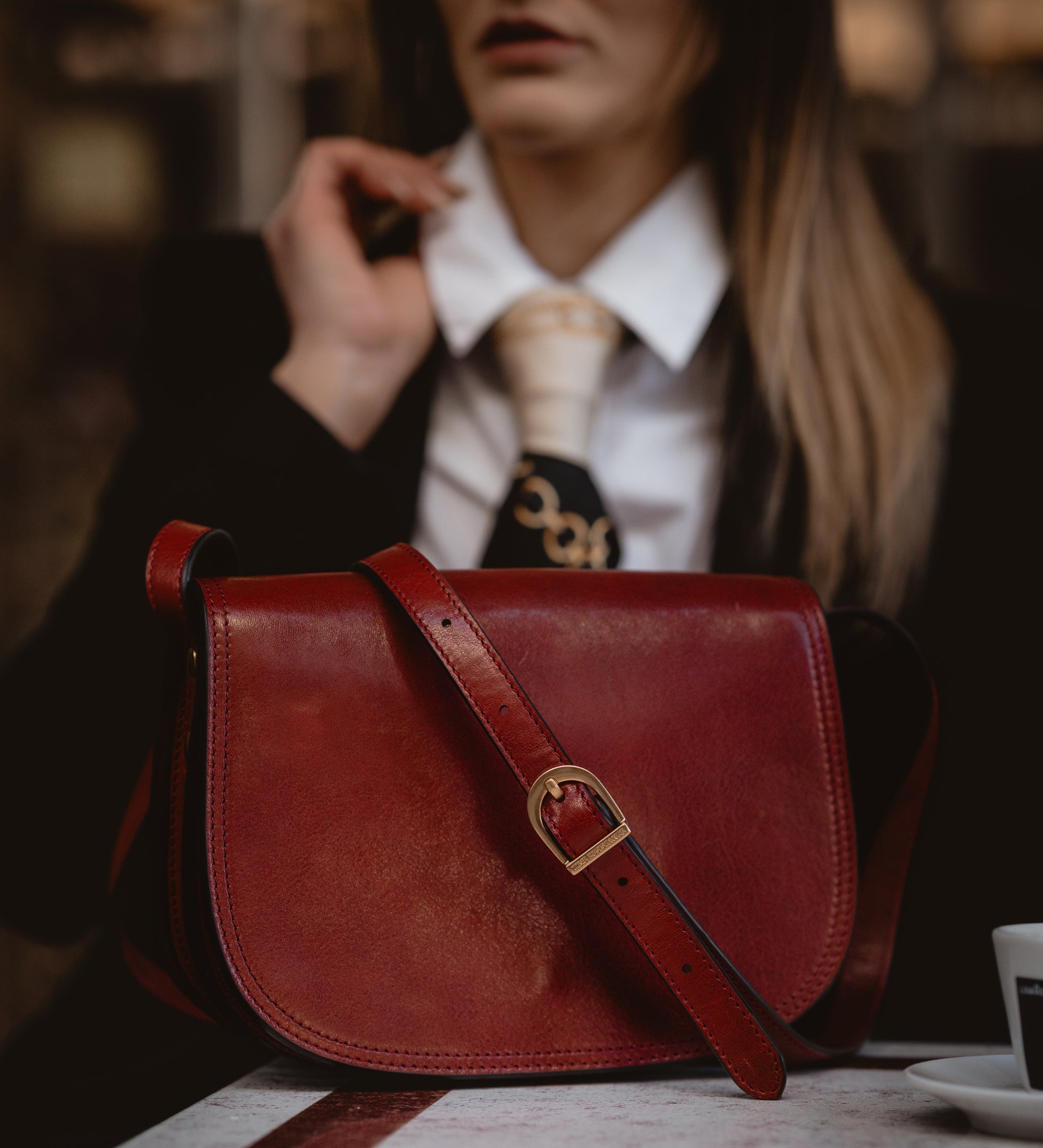 Bolso bandolera saddle de cuero para mujer: Moonfleet