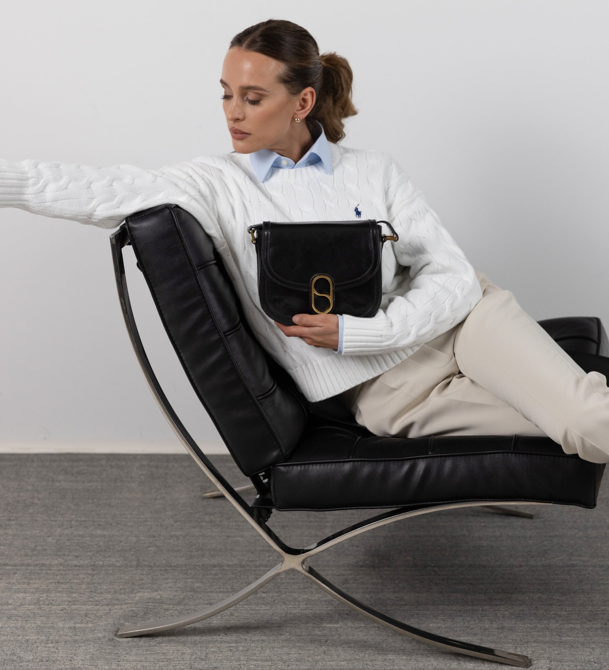 Bolso bandolera saddle de cuero para mujer: Villette