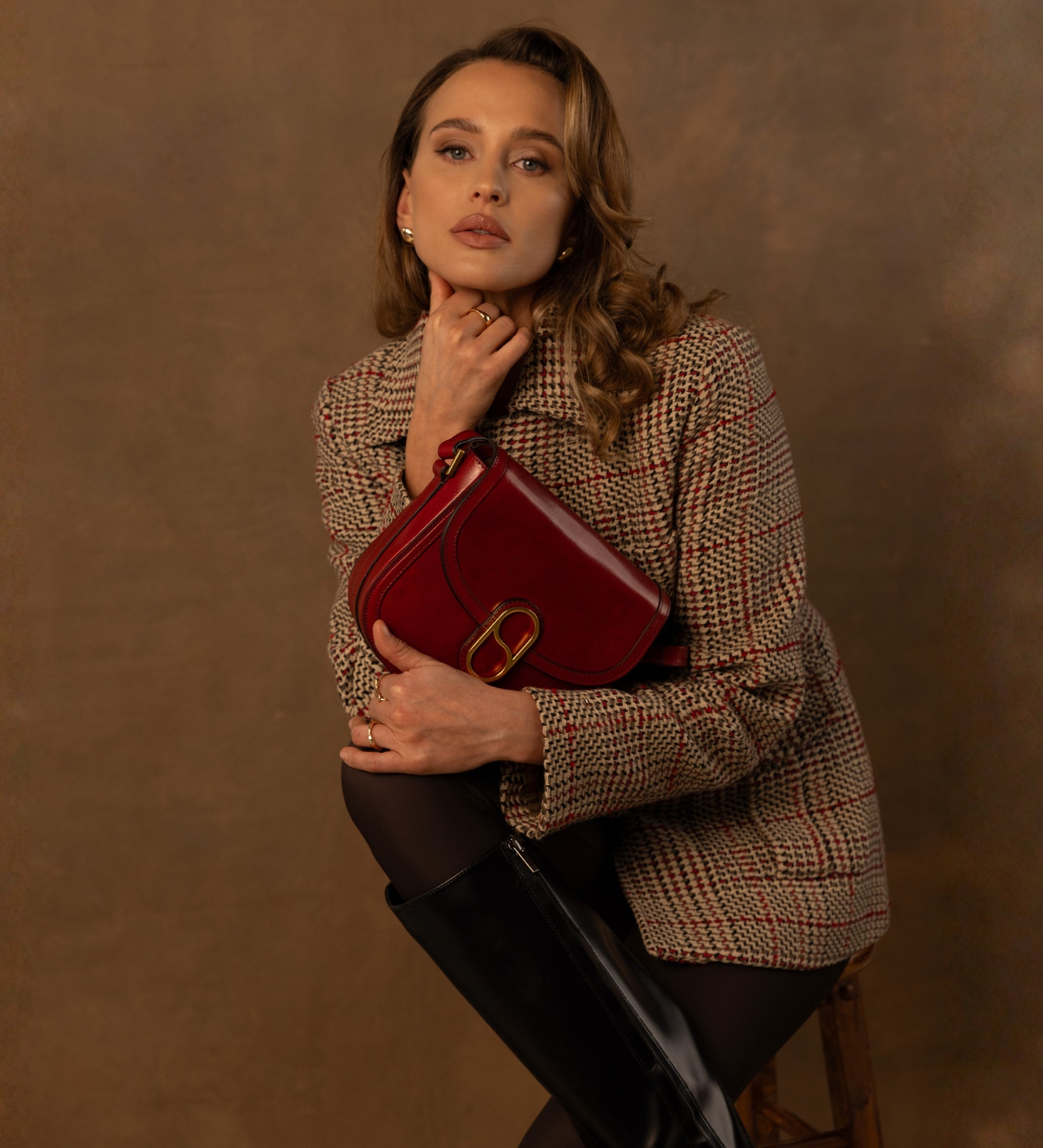 Bolso bandolera saddle de cuero para mujer: Villette