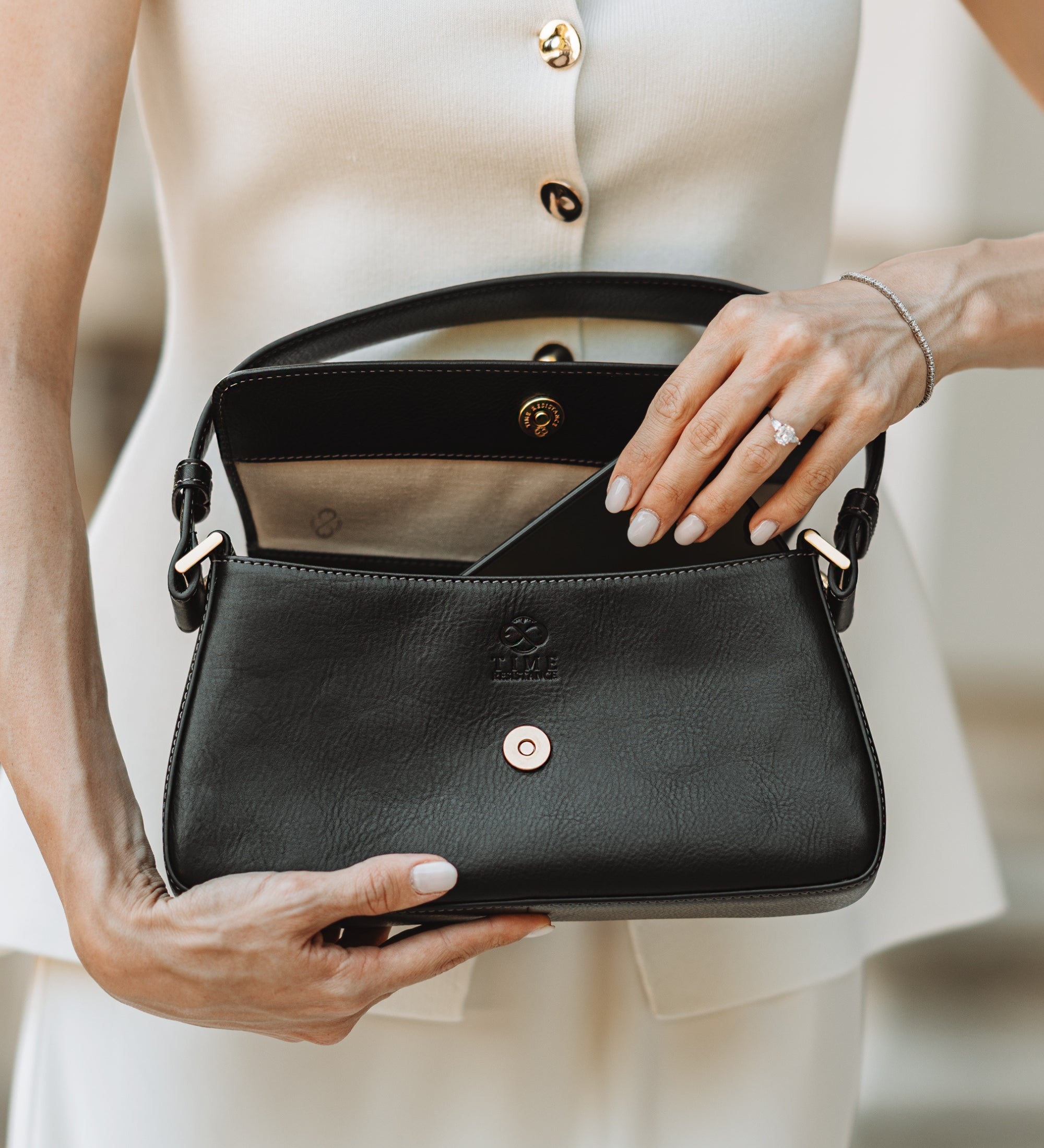 Bolso de mano baguette de cuero: Bright Lights, Big City