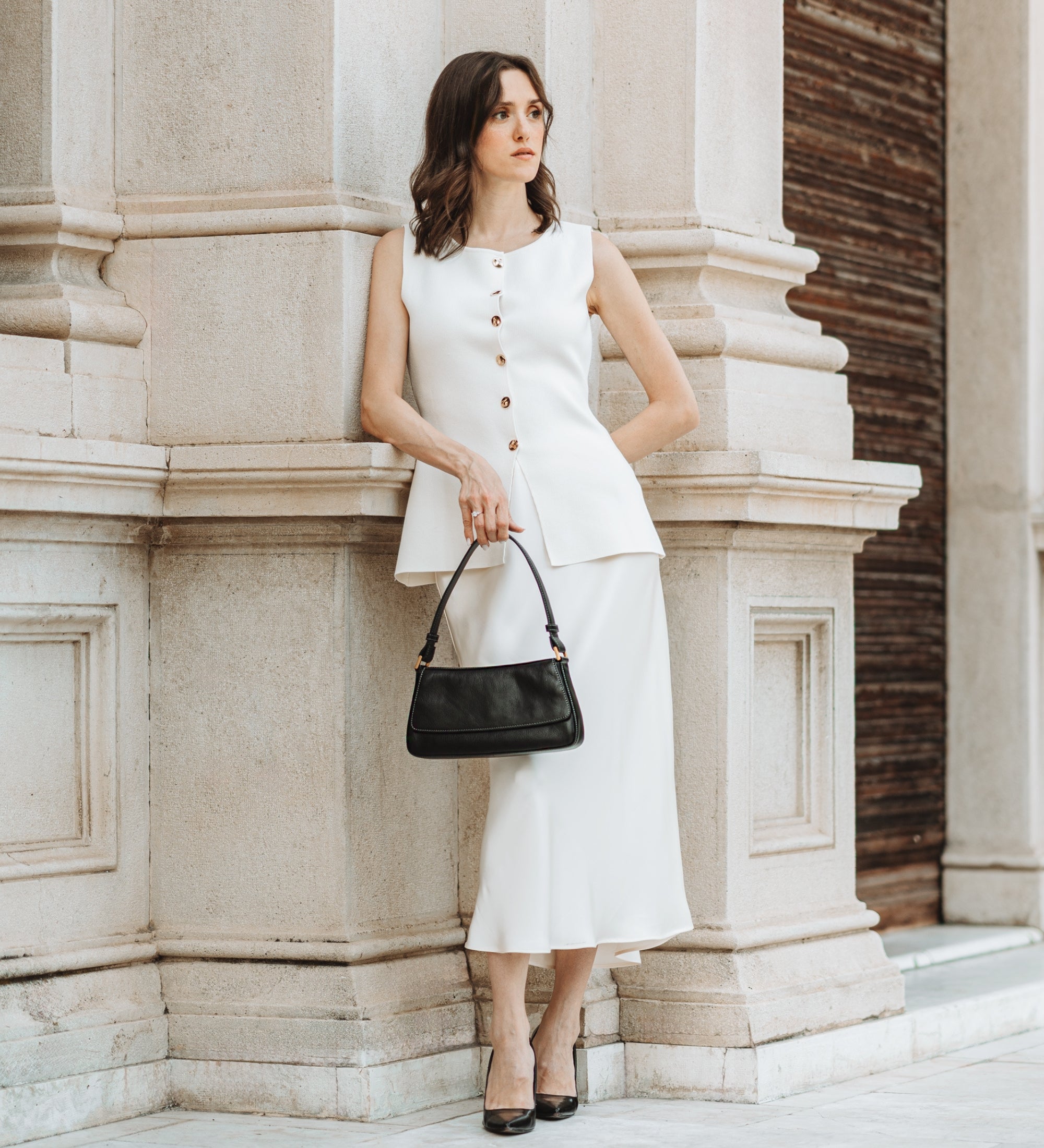 Bolso de mano baguette de cuero: Bright Lights, Big City