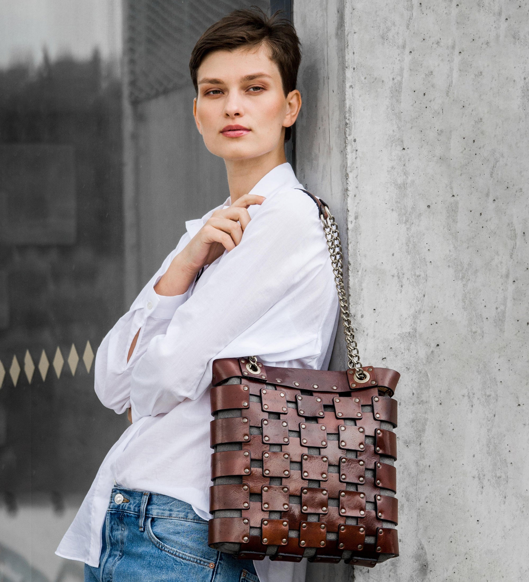 Bolso tote de cuero para mujer: Jeanne d'Arc