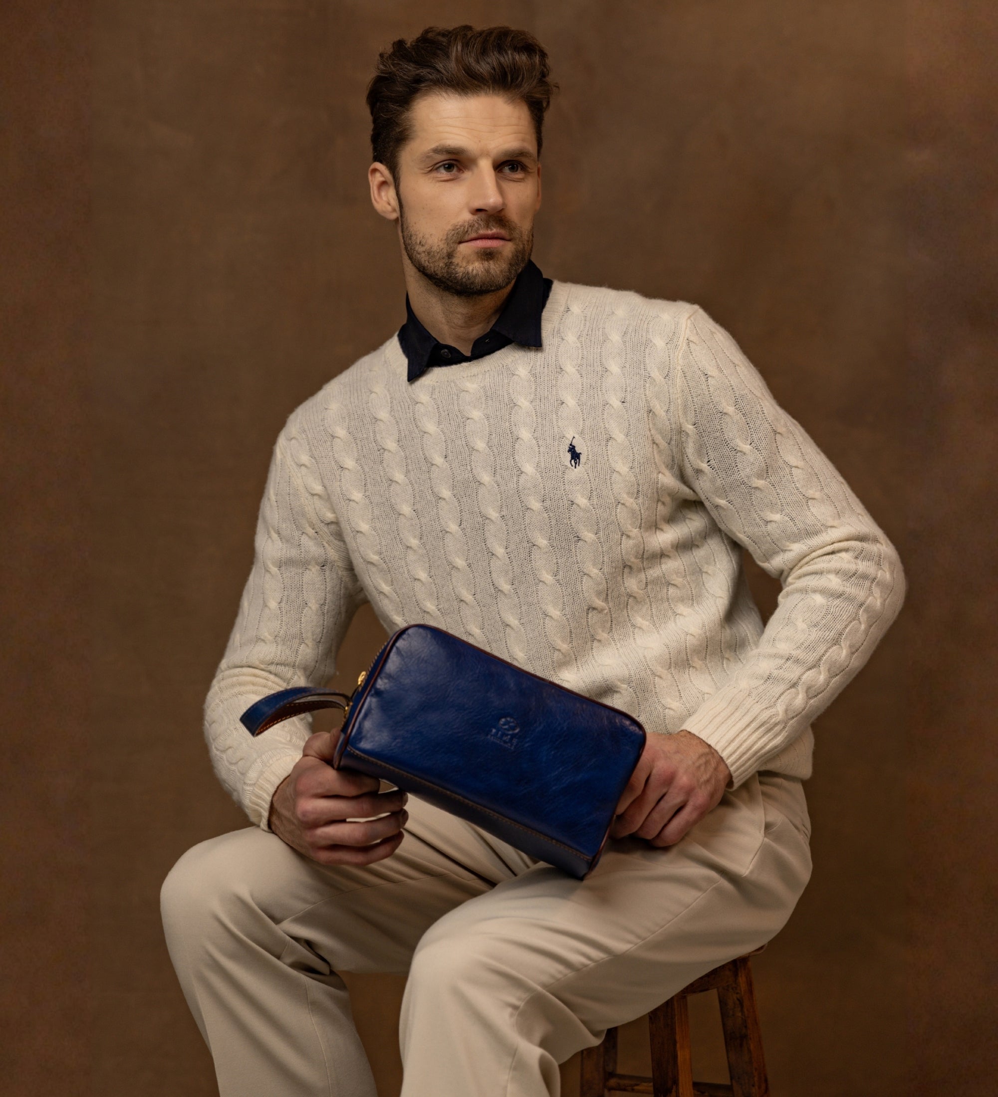 Neceser de hombre/bolsa para cosméticos de cuero: All the Kings Men