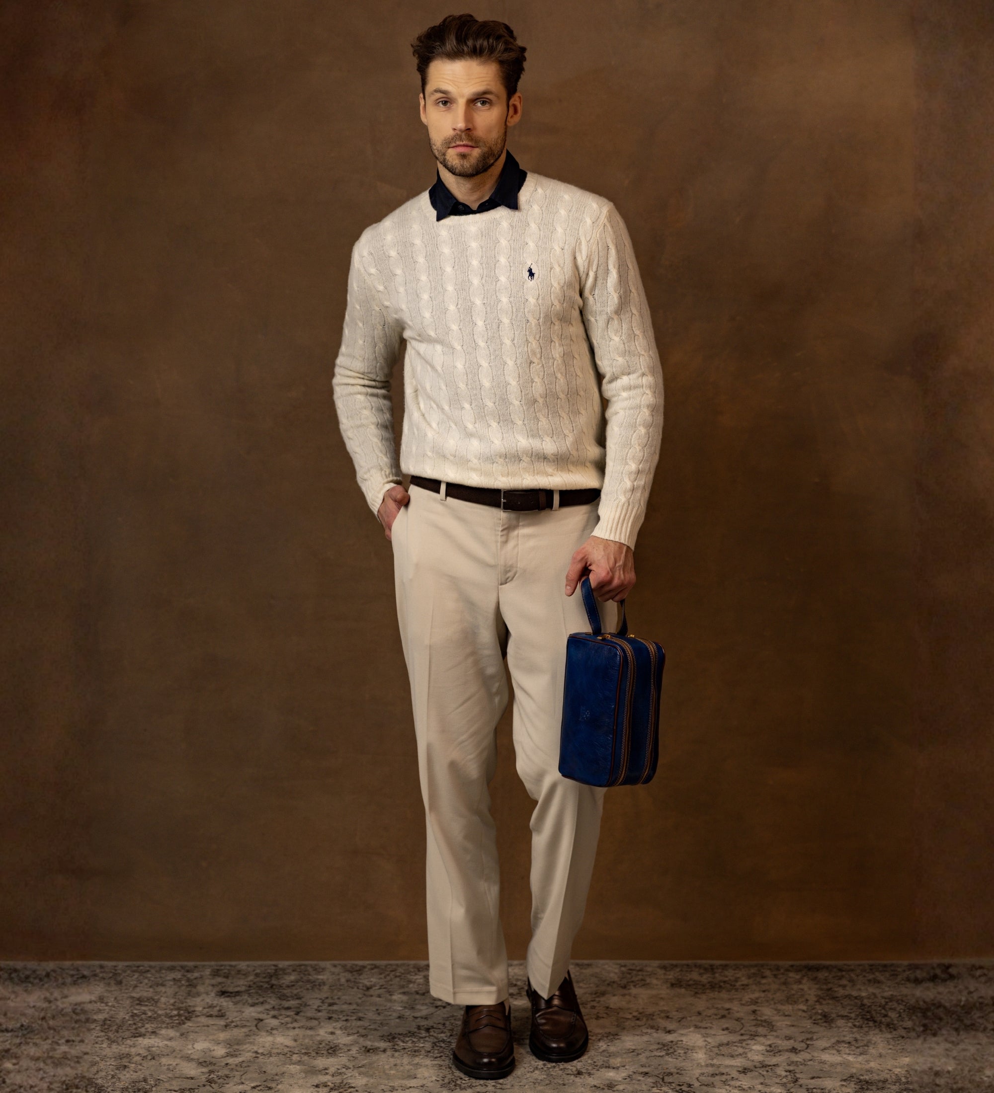 Neceser de hombre/bolsa para cosméticos de cuero: All the Kings Men