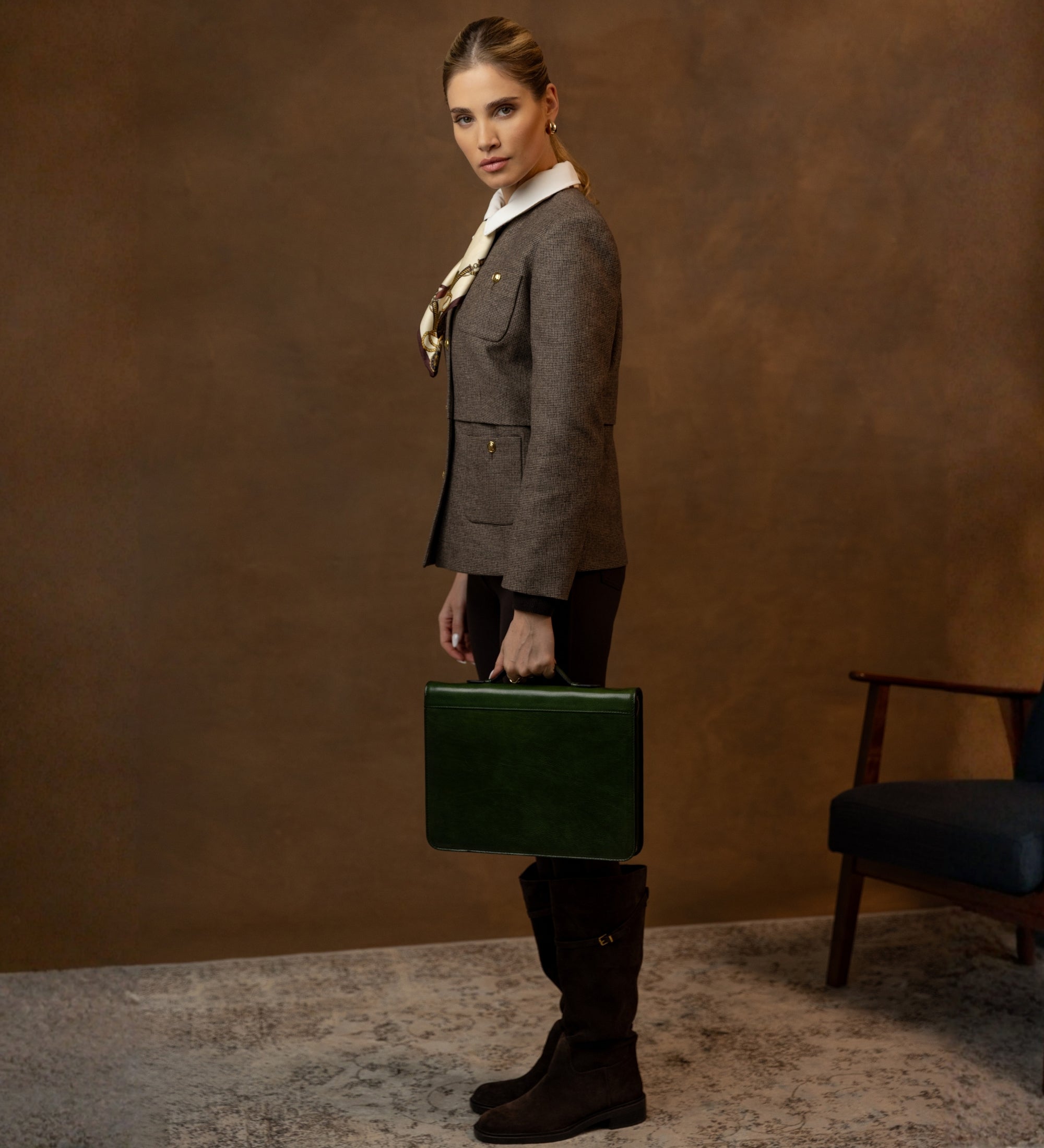 Portadocumentos de cuero con carpeta para mujer: Joy in the Morning