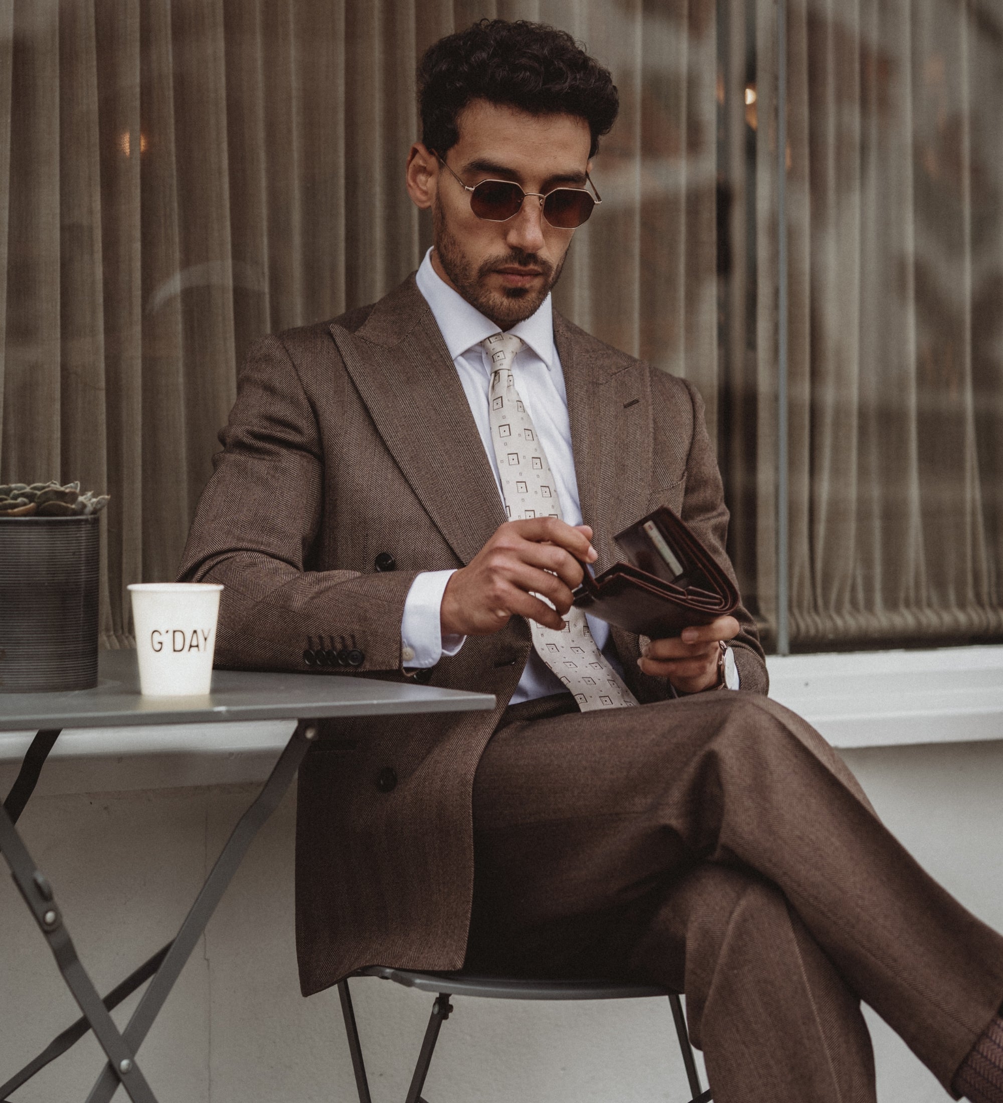 Cartera de cuero de doble compartimento y cierre a presión: Ironweed