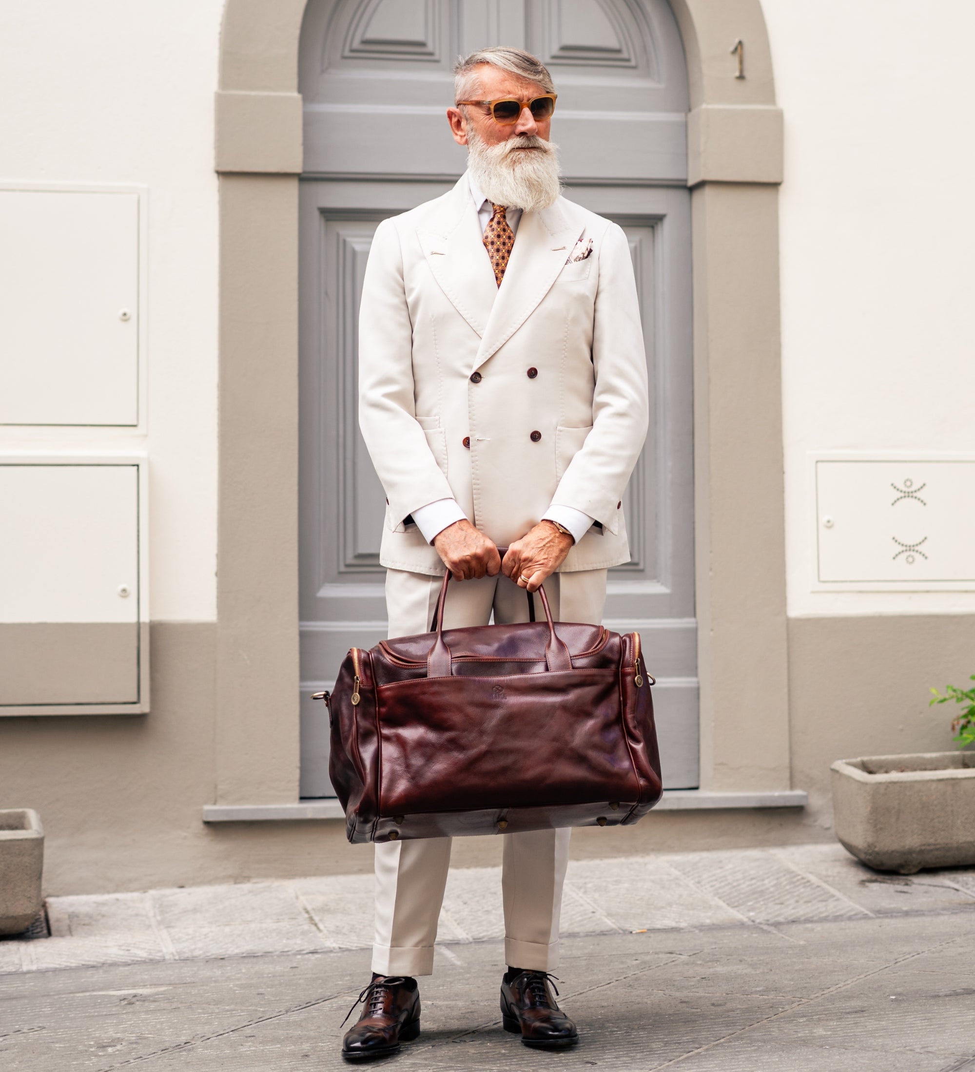 Bolsa de viaje de cuero italiano grande: The Hitchhikers Guide to the Galaxy