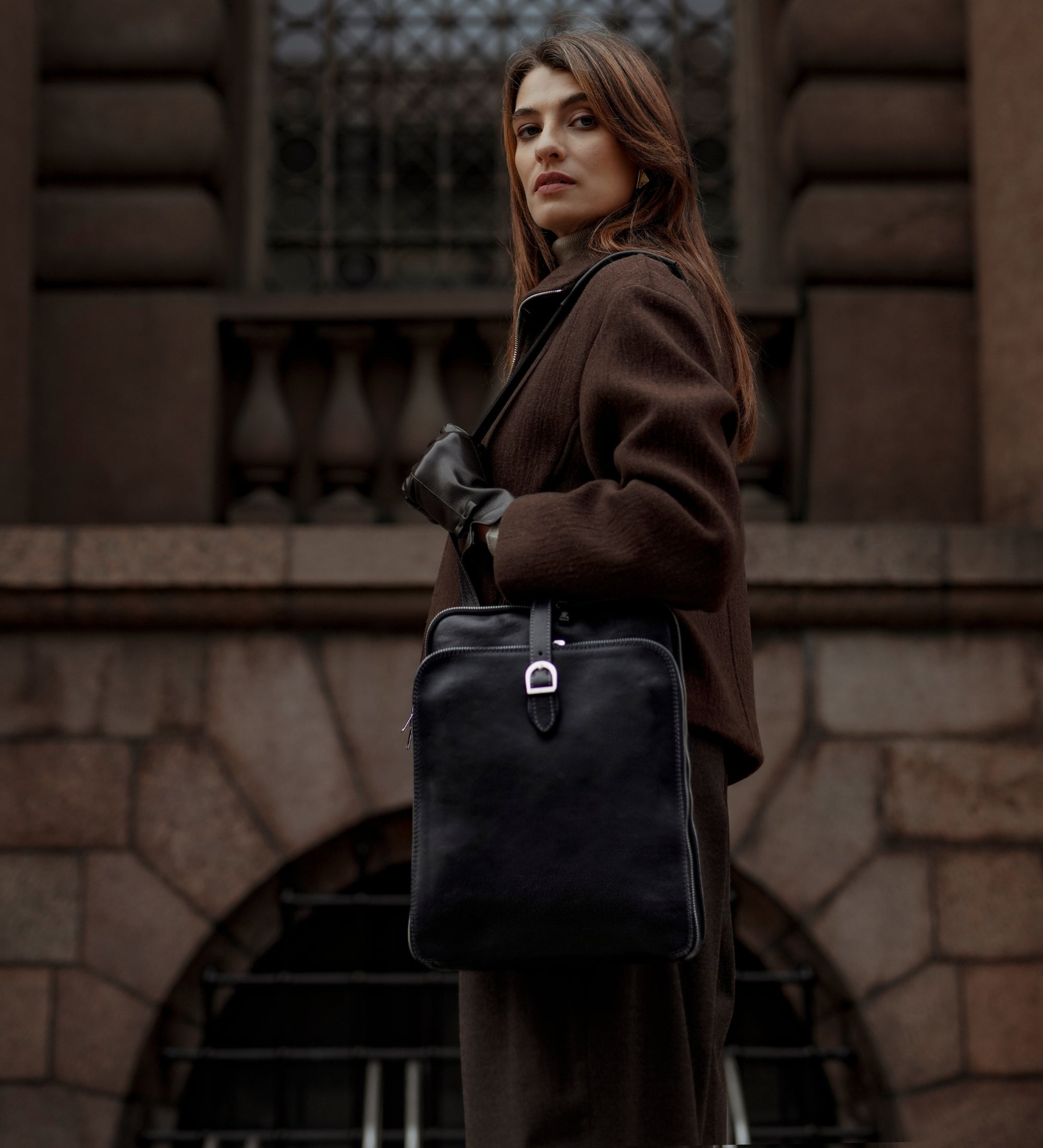 Bolso de hombro/mochila de cuero convertible para mujer: Clarissa