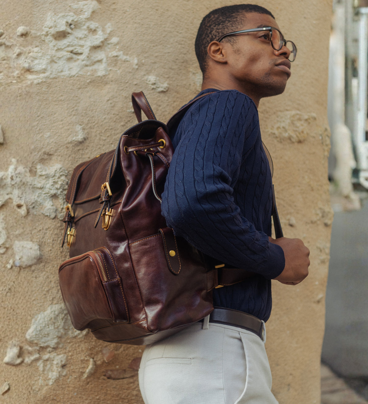 Mochila de cuero: The Good Earth