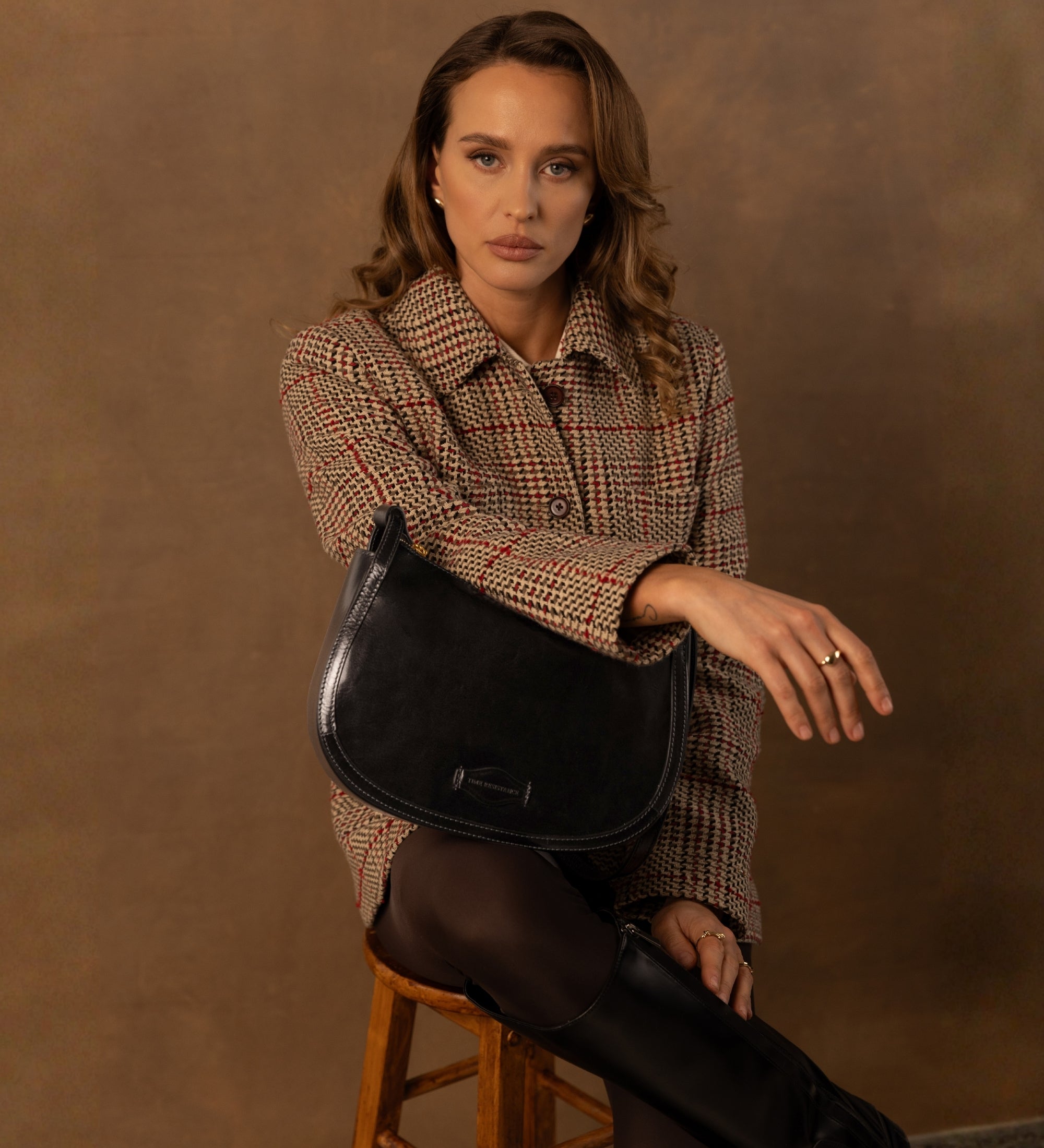 Bolso hobo de cuero para mujer: La Noia