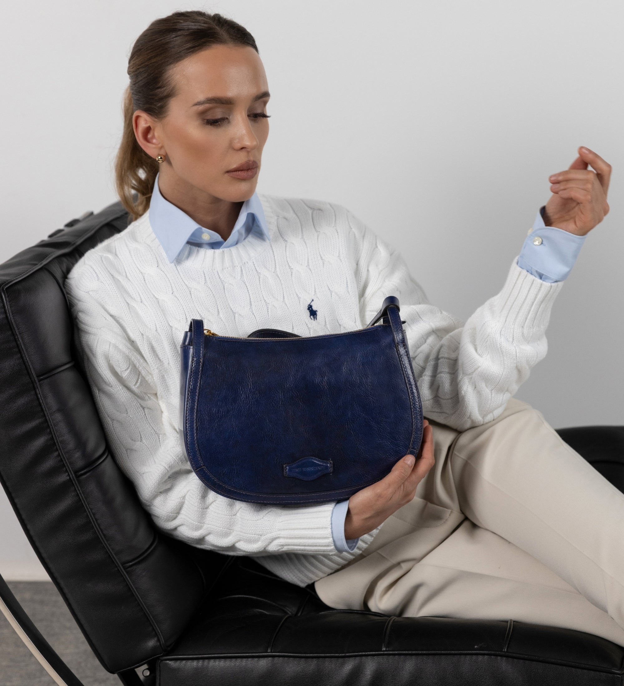 Bolso hobo de cuero para mujer: La Noia