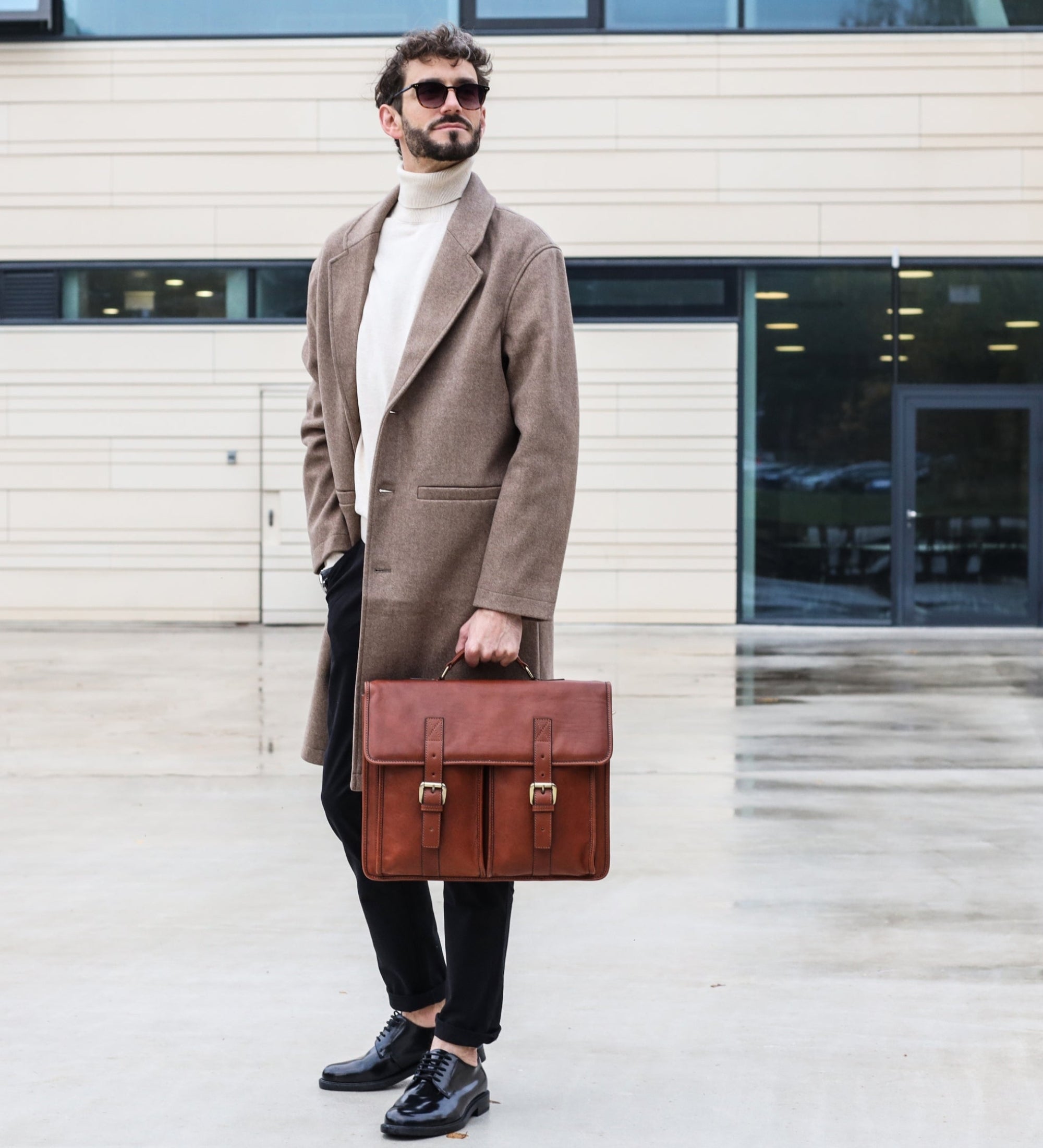 Bolso tipo satchel, maletín de cuero: The Time Machine