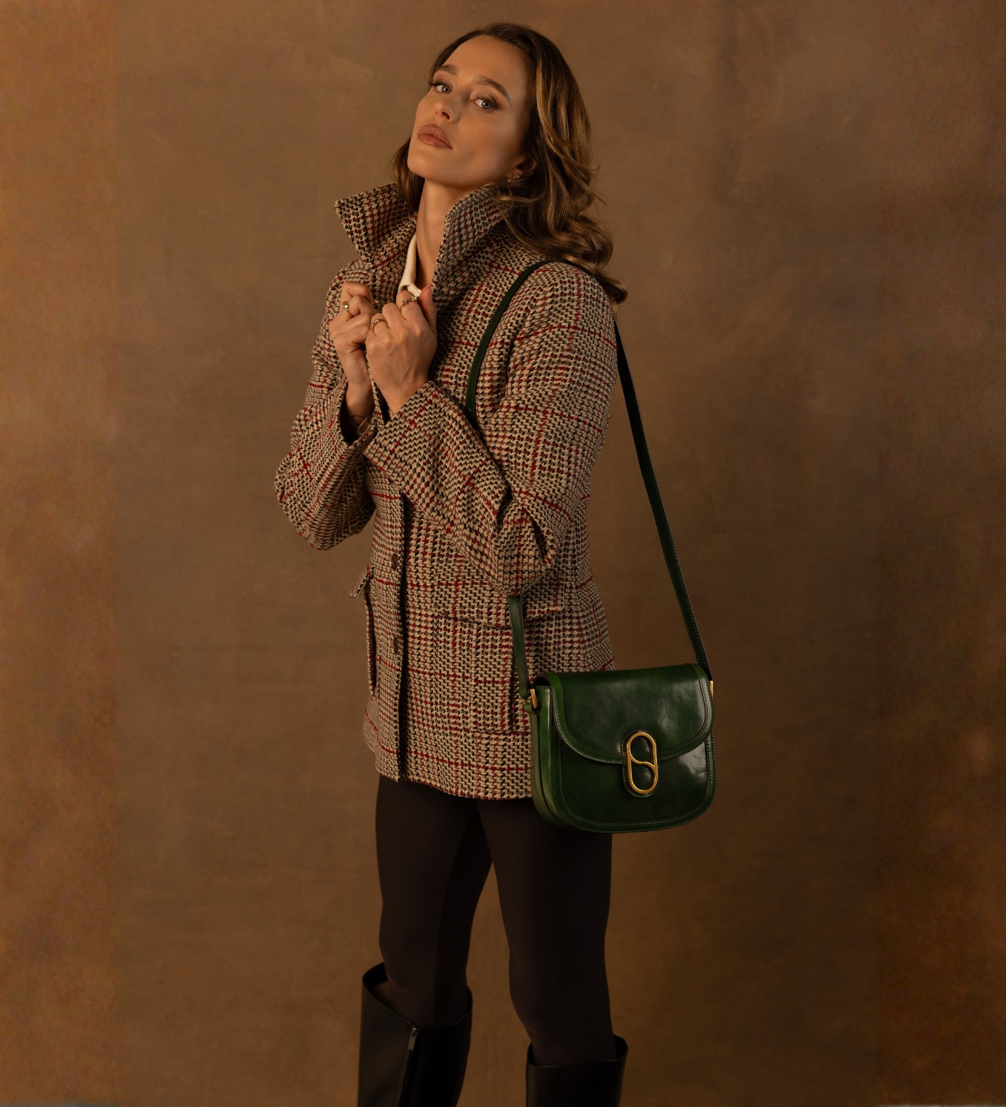 Bolso bandolera saddle de cuero para mujer: Villette