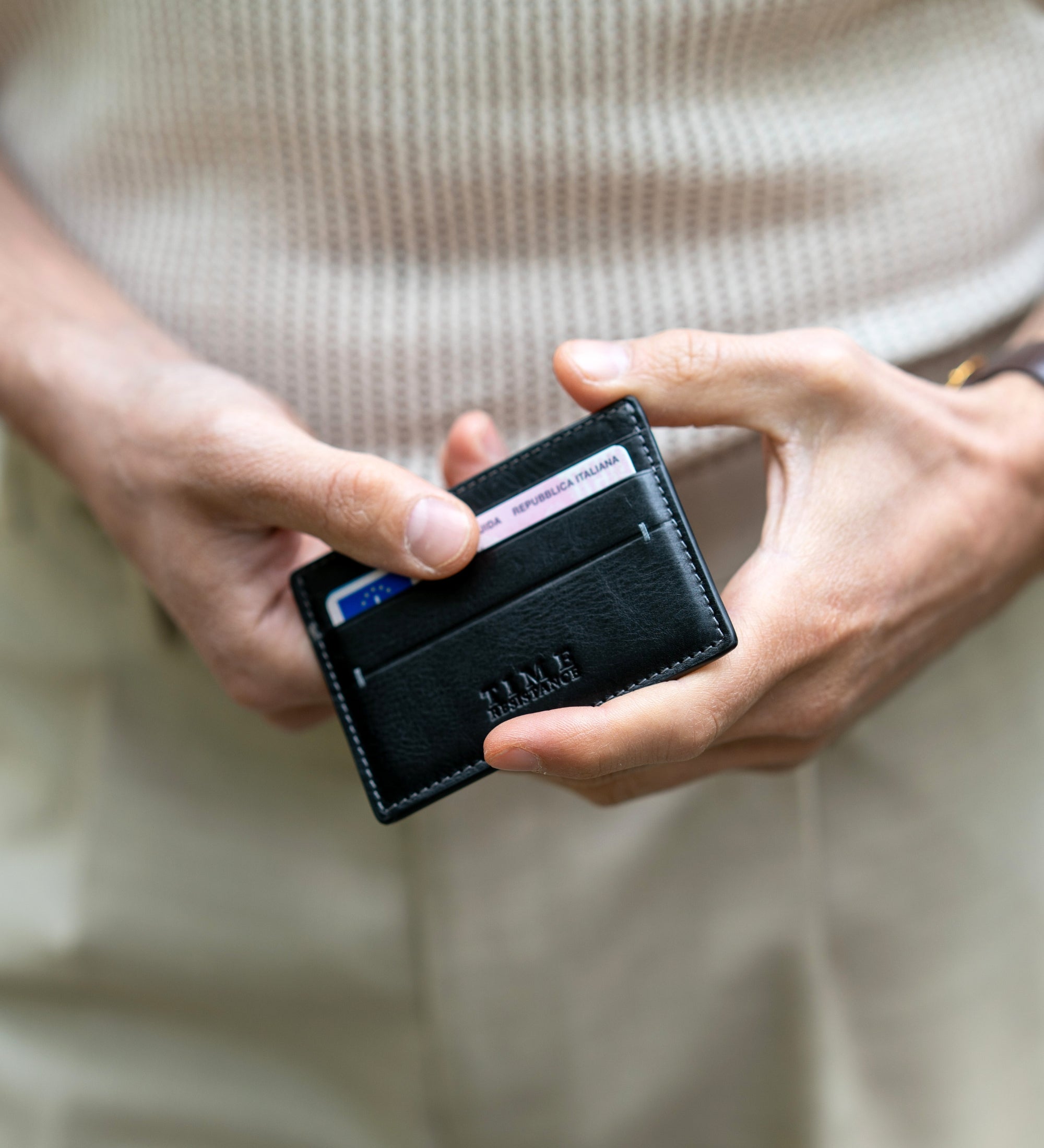 Tarjetero de cuero para tarjetas de visita/para tarjetas de crédito: Fireflies