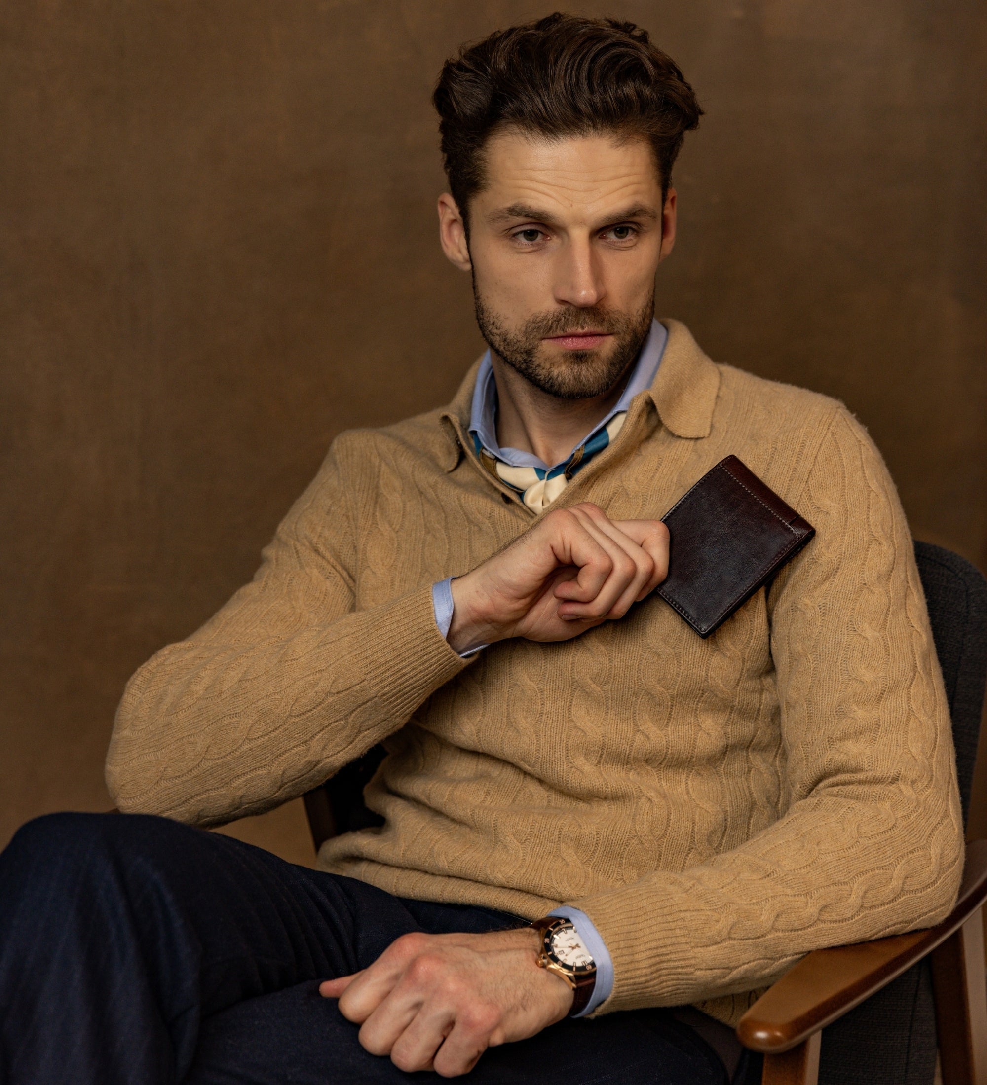 Cartera de cuero de doble compartimento: The Getaway