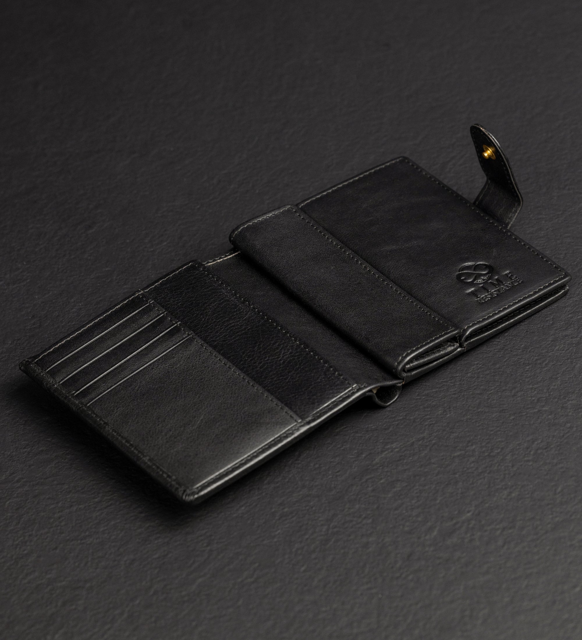 Cartera de cuero de doble compartimento y cierre a presión: Ironweed