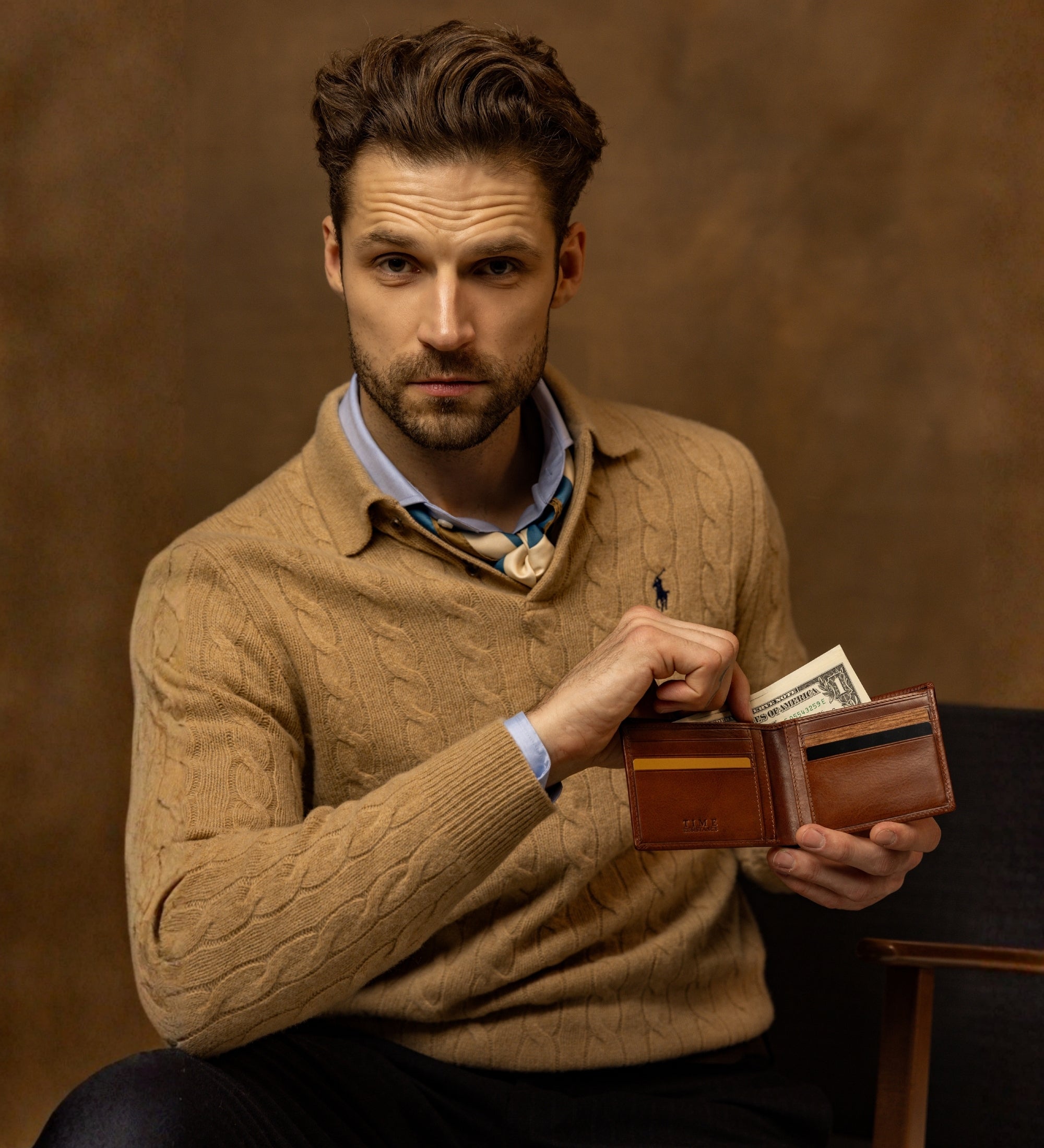 Cartera de cuero de doble compartimento: The Getaway