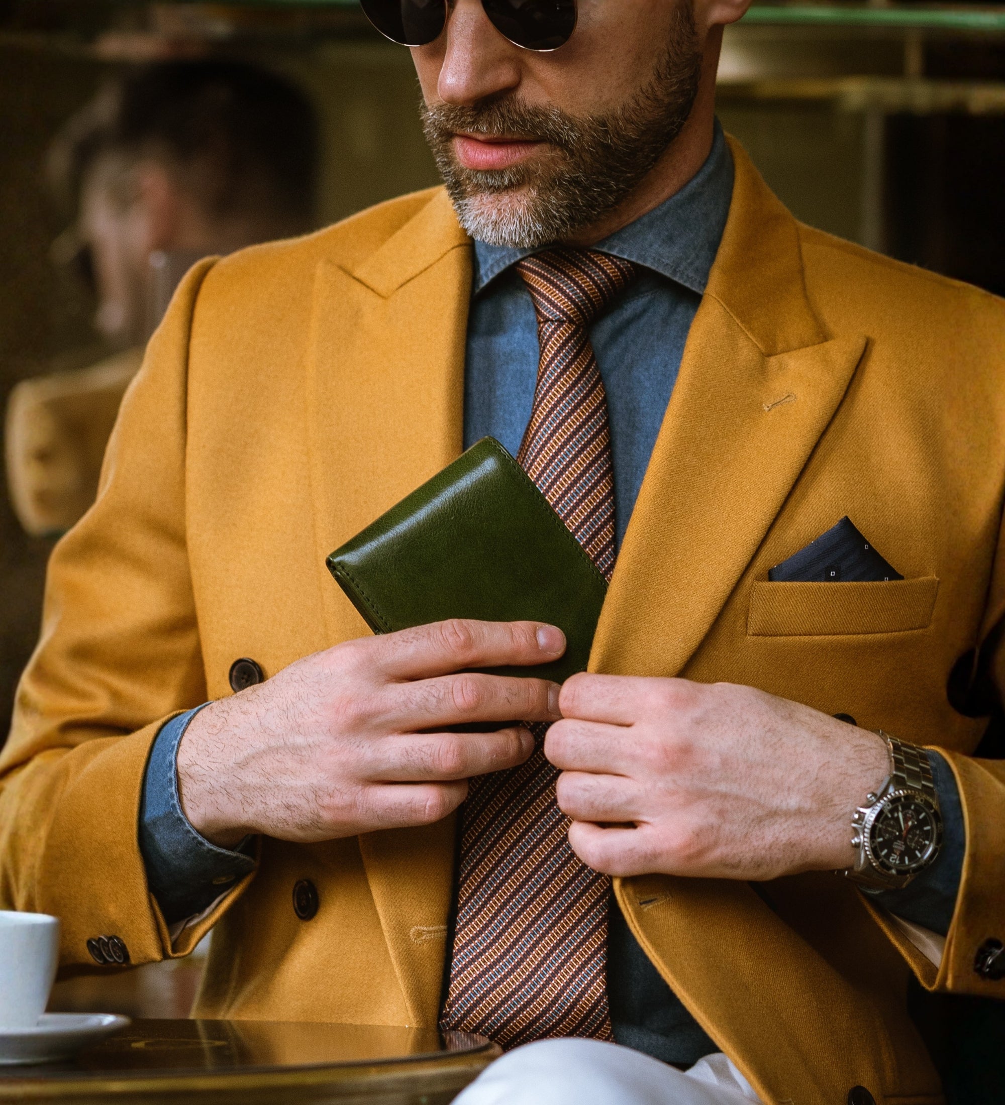 Cartera de cuero de doble compartimento: Daniel