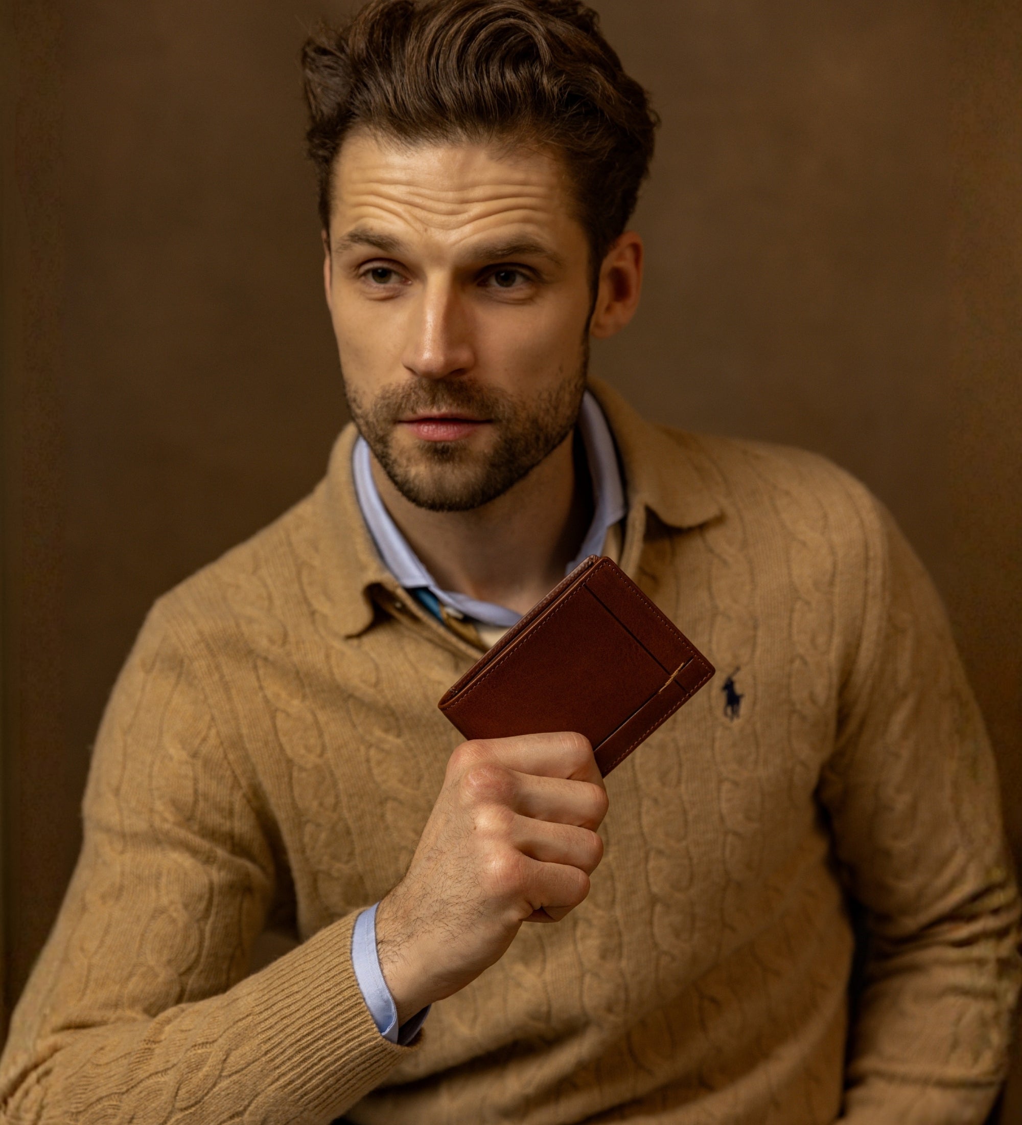 Cartera de cuero de doble compartimento: The Getaway