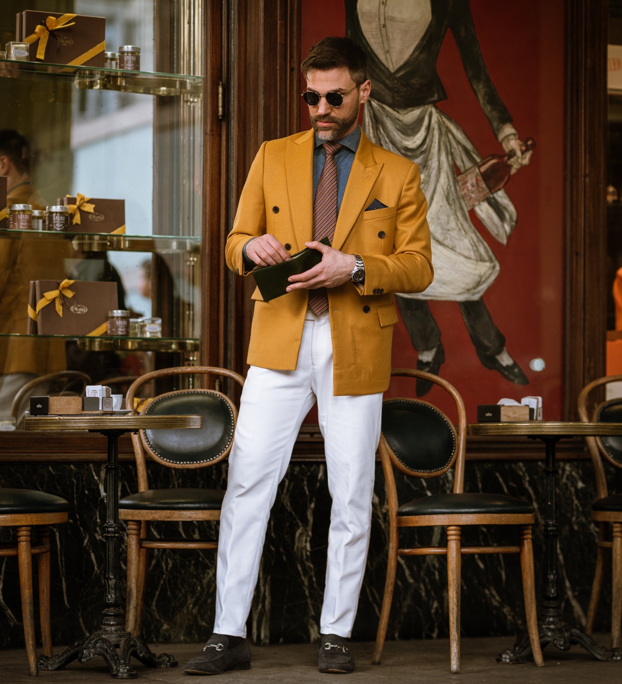 Cartera de cuero de doble compartimento: Daniel