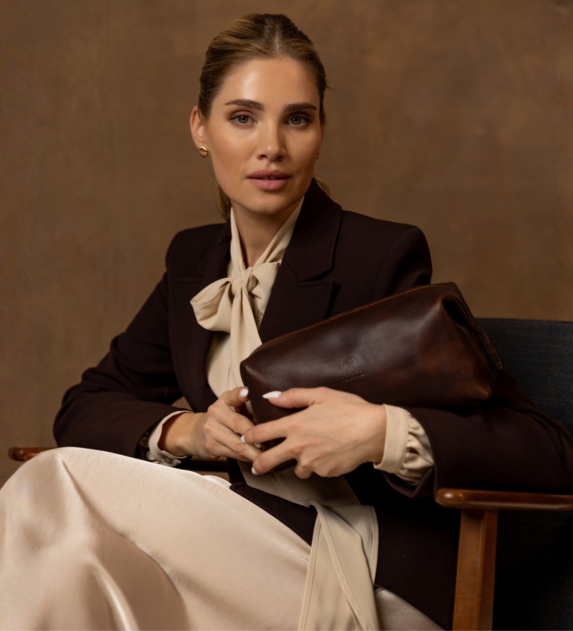 Neceser de tocador de cuero para mujer: Four Past Midnight