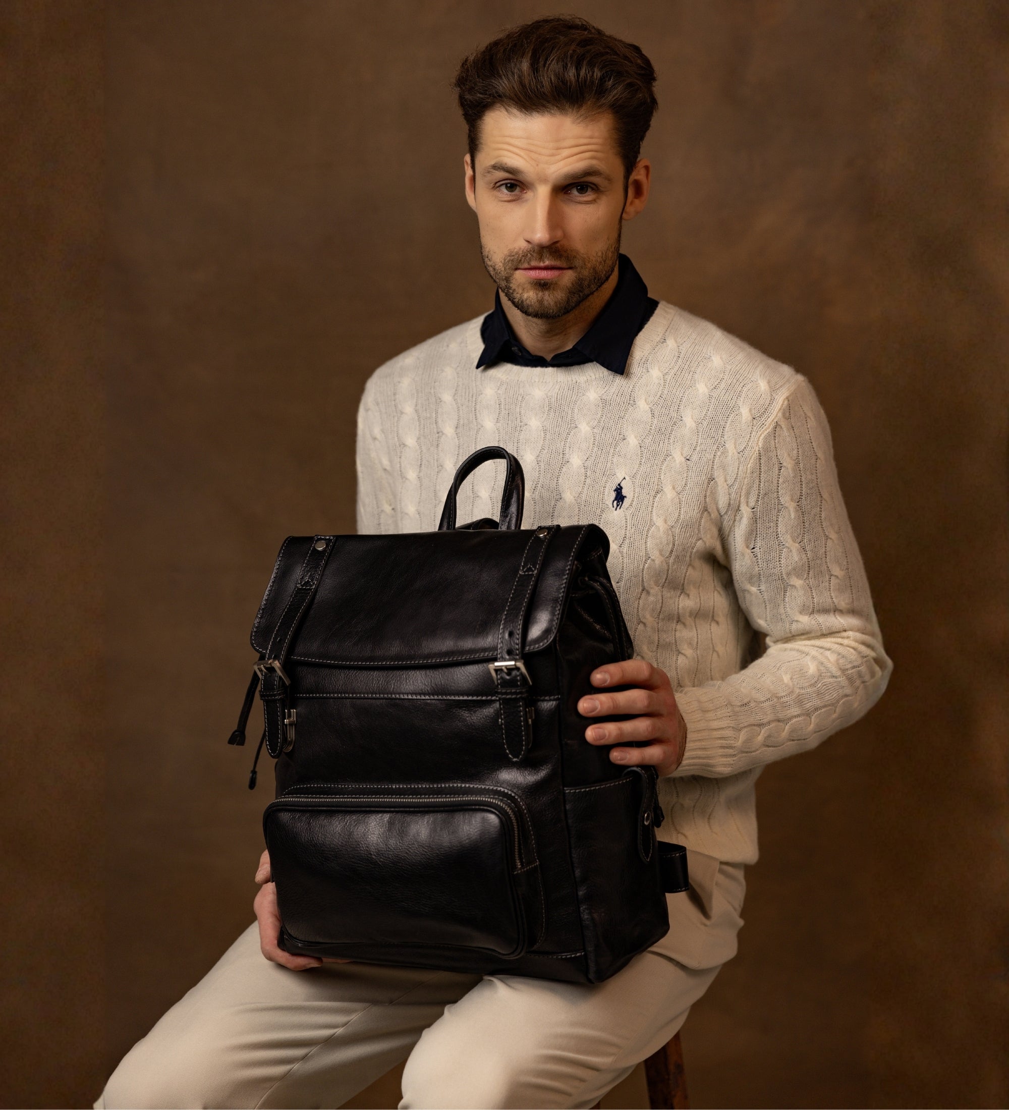 Mochila de cuero: The Good Earth