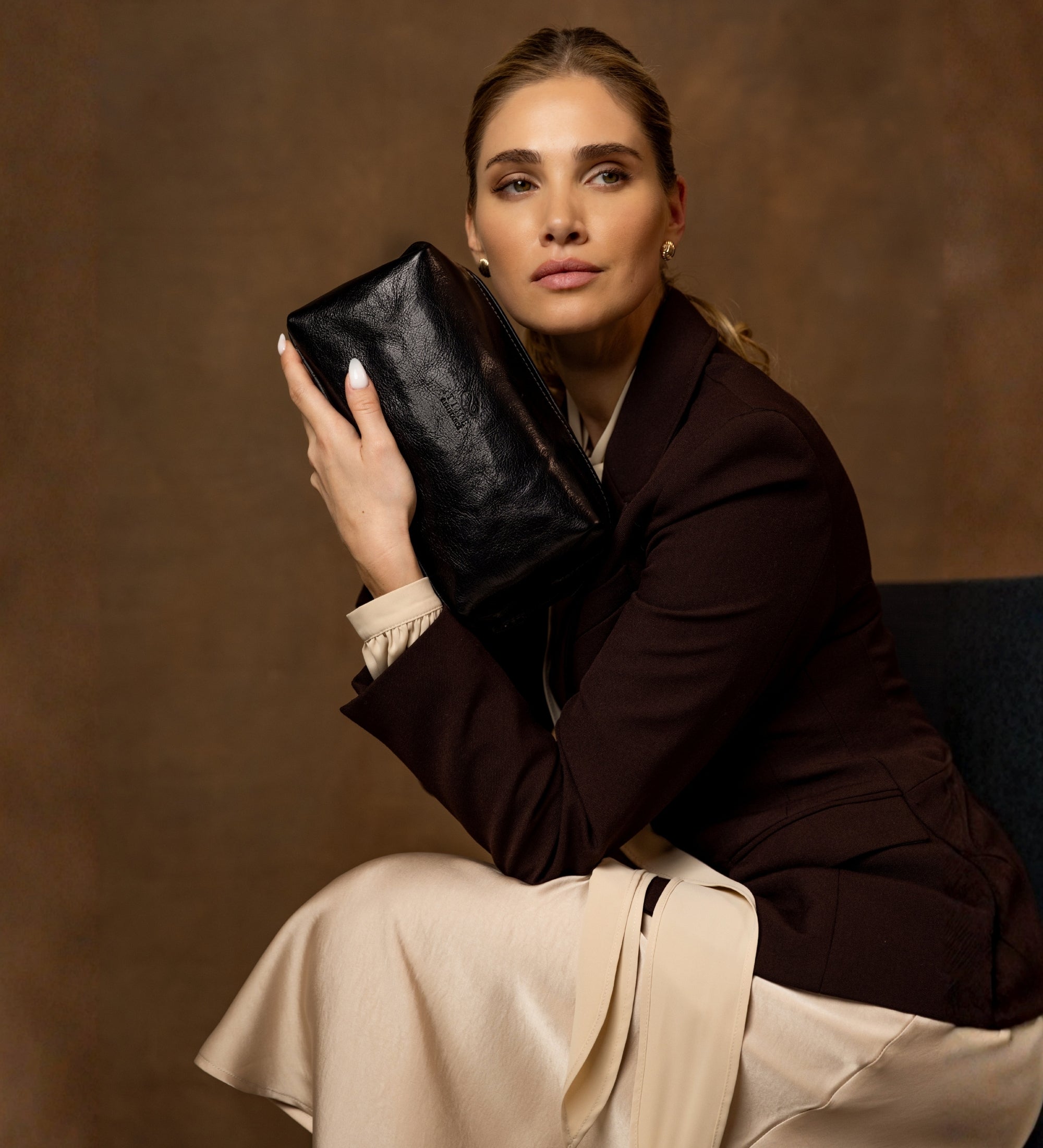 Neceser de tocador de cuero para mujer: Four Past Midnight