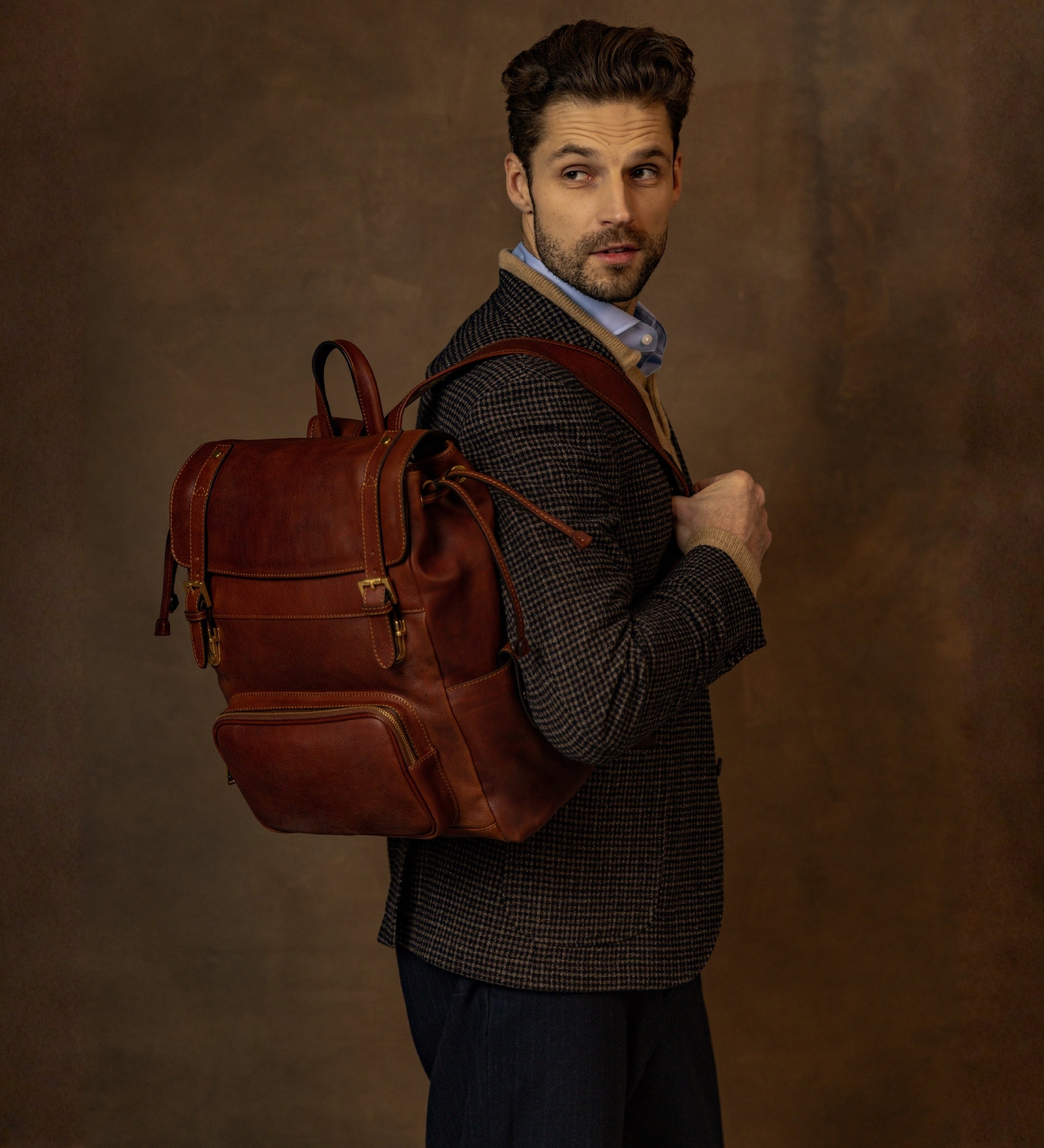 Mochila de cuero: The Good Earth