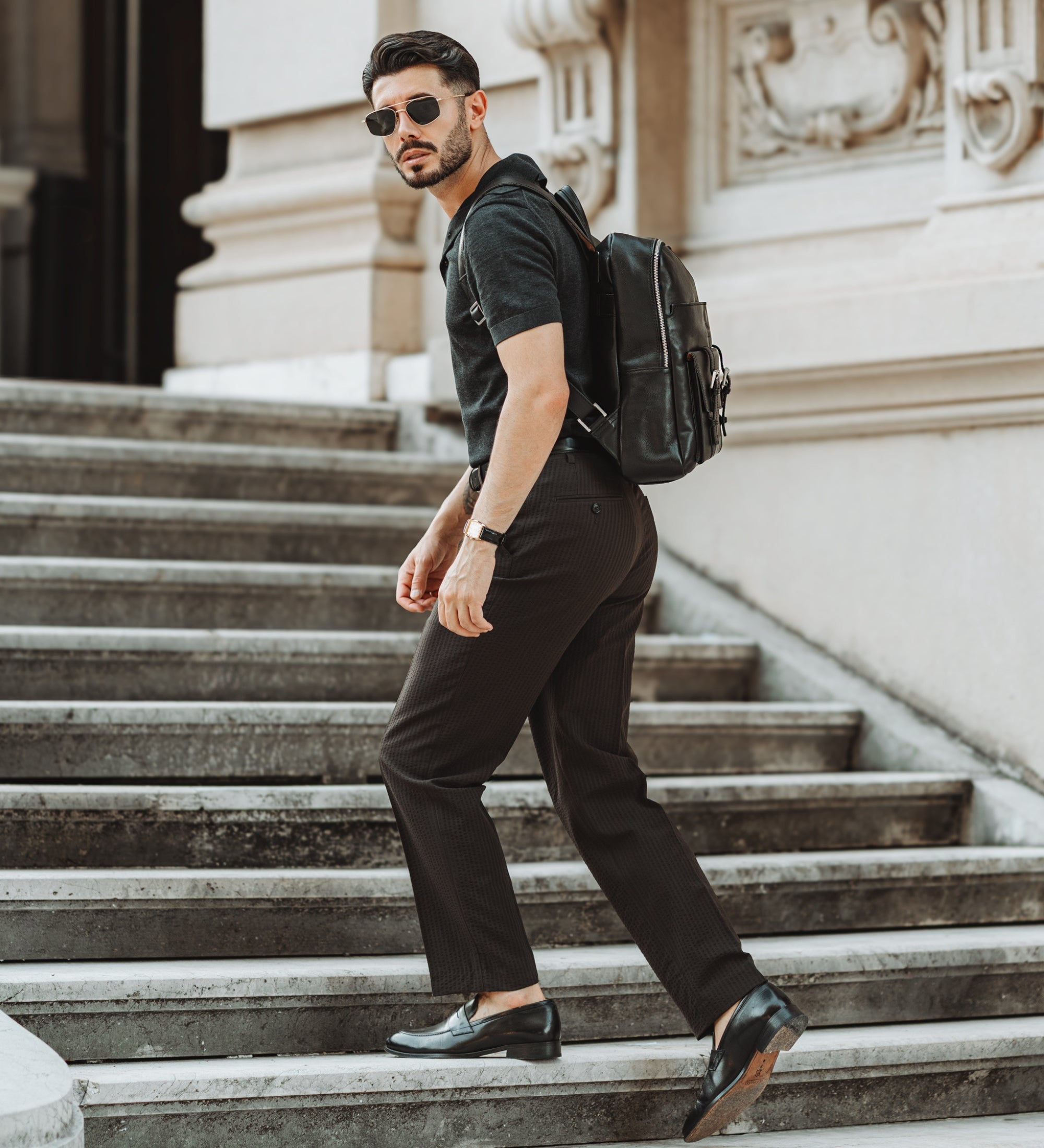 Mochila de cuero grande para hombre: The Divine Comedy