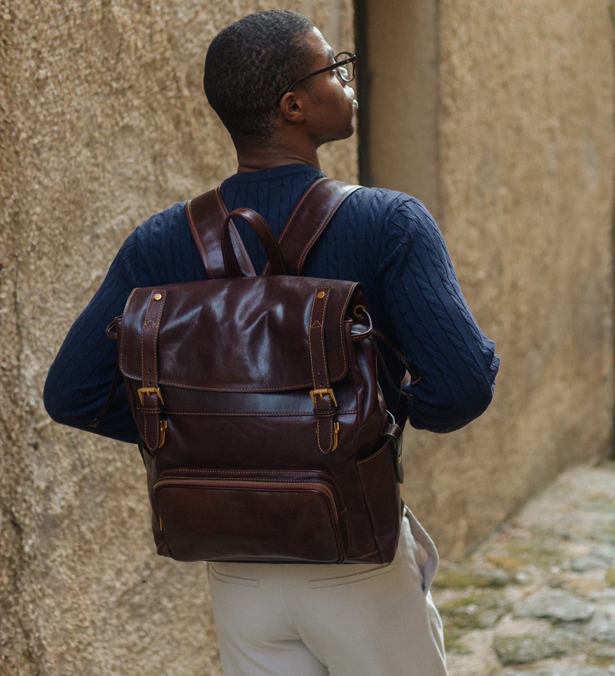 Mochila de cuero: The Good Earth