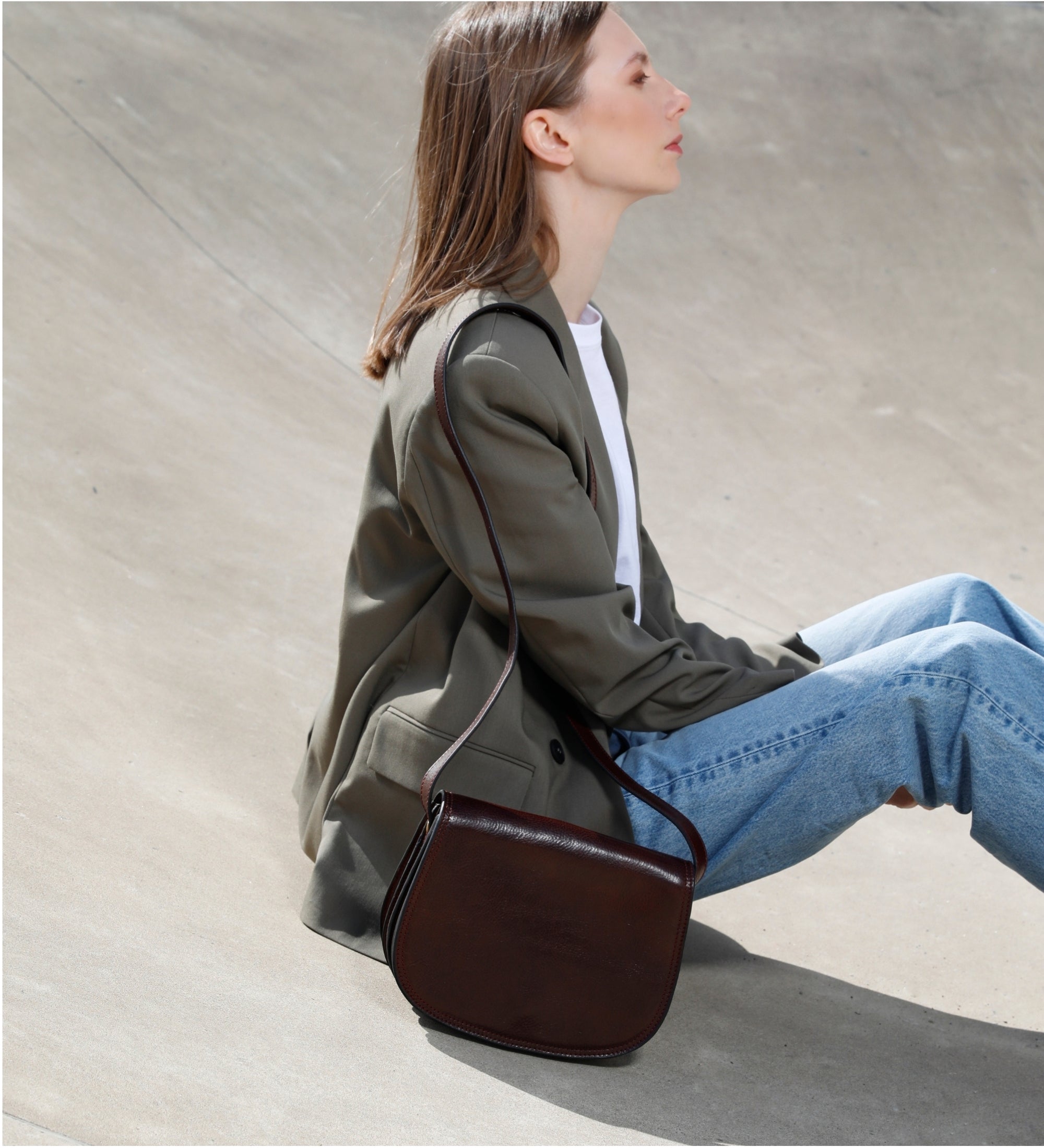 Bolso bandolera saddle de cuero para mujer: Moonfleet
