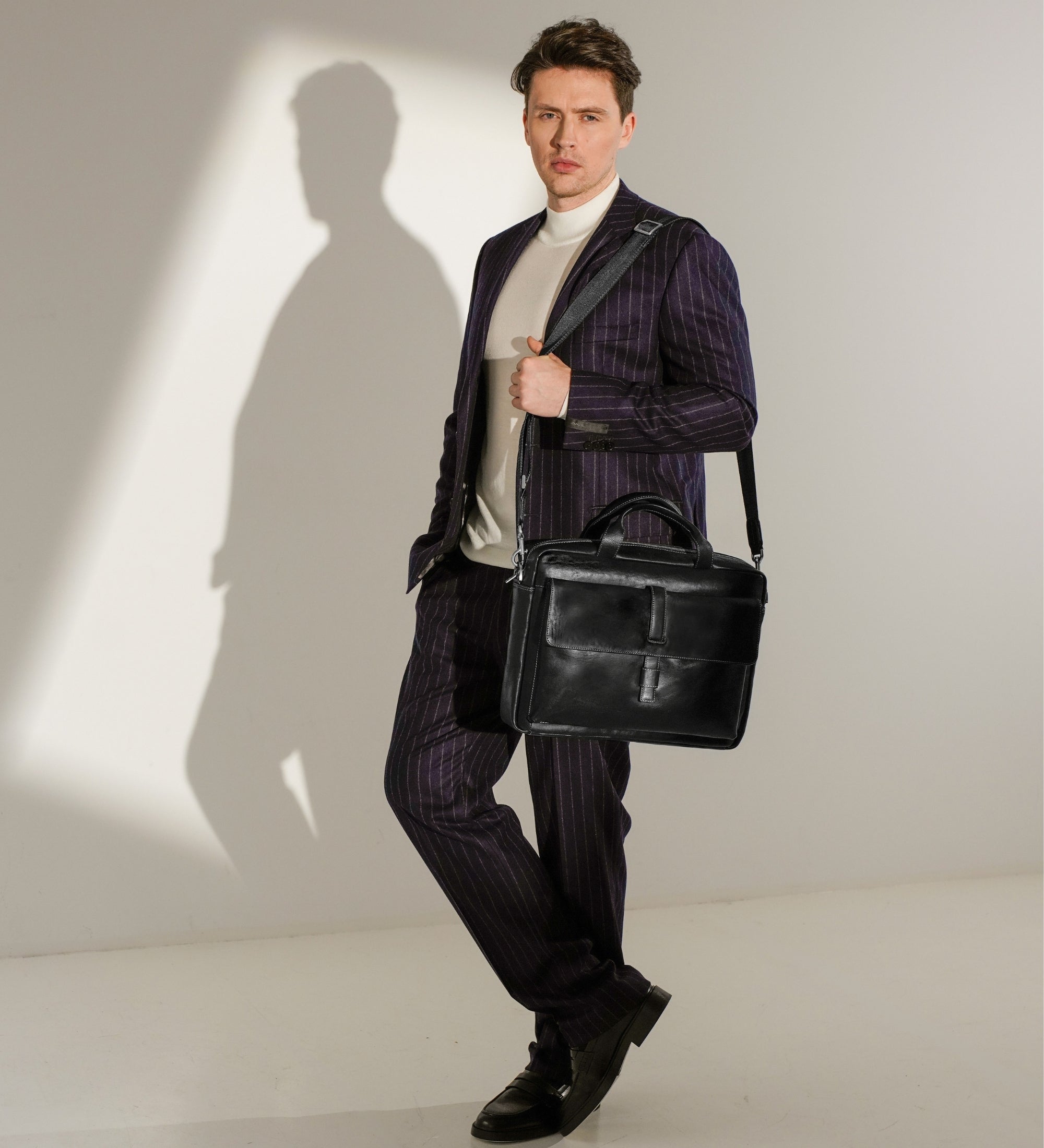 Bolso para portátil/maletín de cuero grande: The Chateau