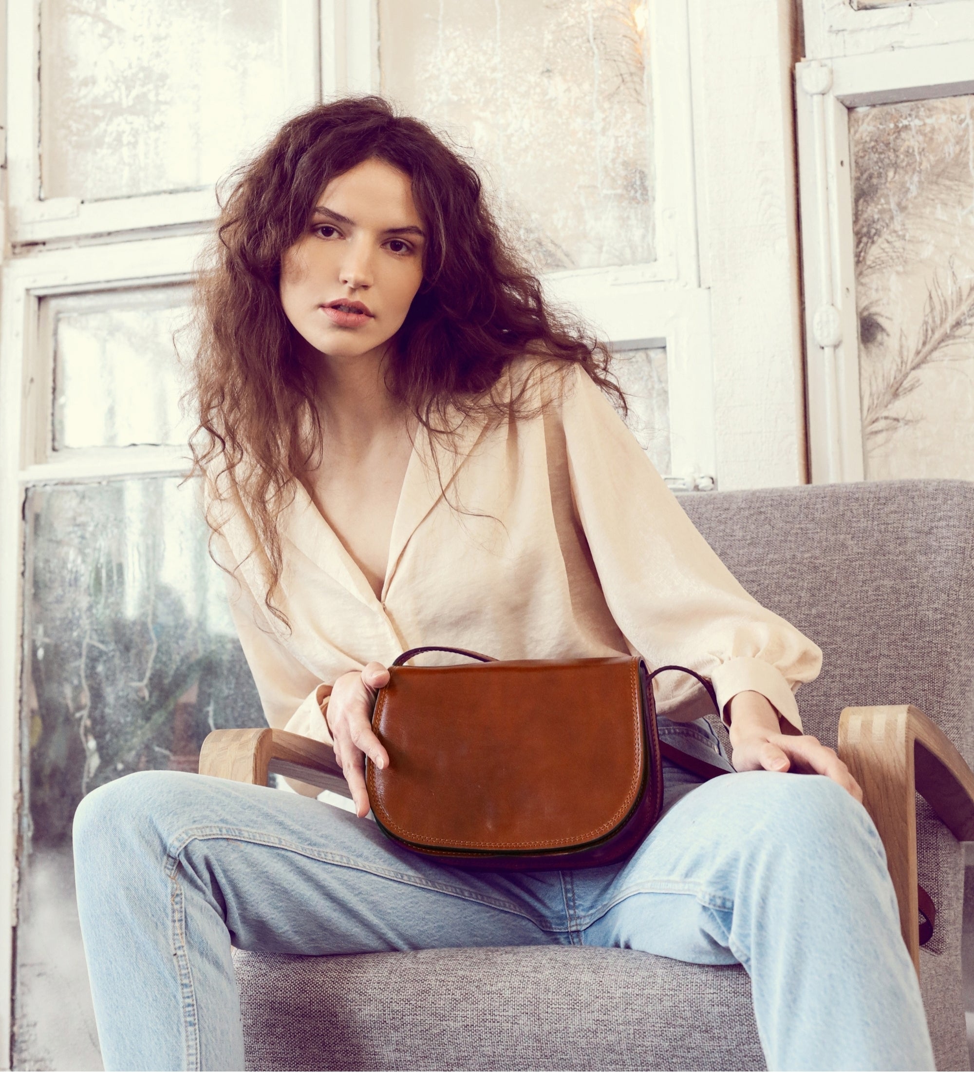Bolso bandolera saddle de cuero para mujer: Moonfleet