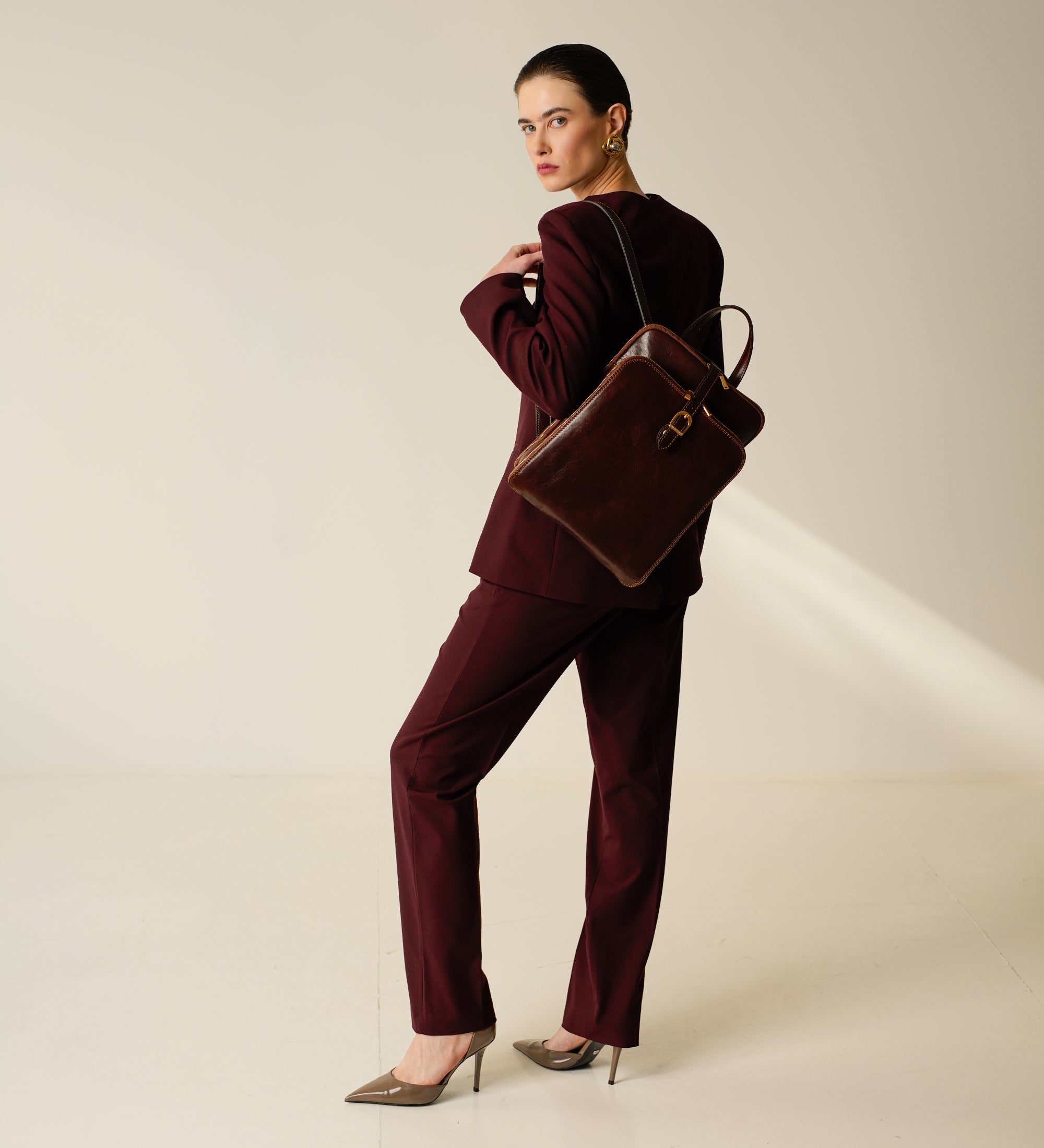 Bolso de hombro/mochila de cuero convertible para mujer: Clarissa