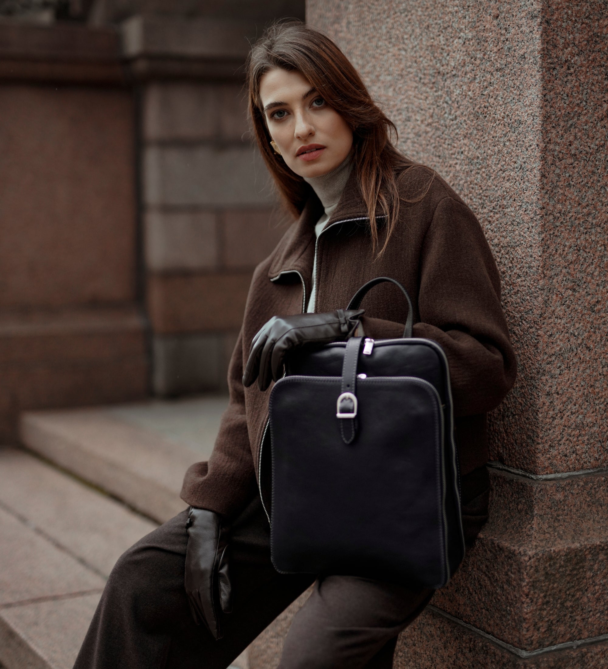 Bolso de hombro/mochila de cuero convertible para mujer: Clarissa