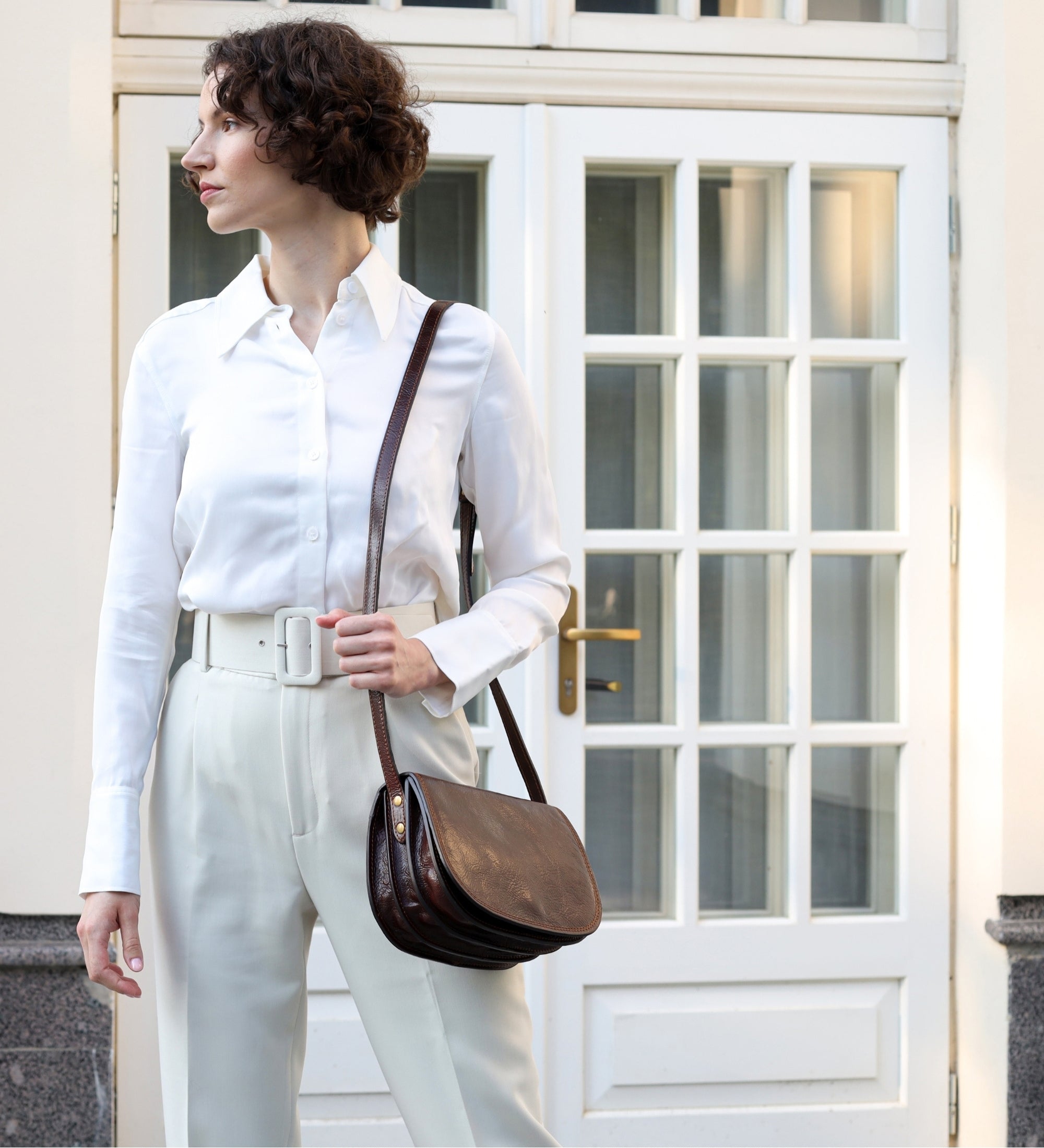 Bolso bandolera saddle de cuero para mujer: Moonfleet
