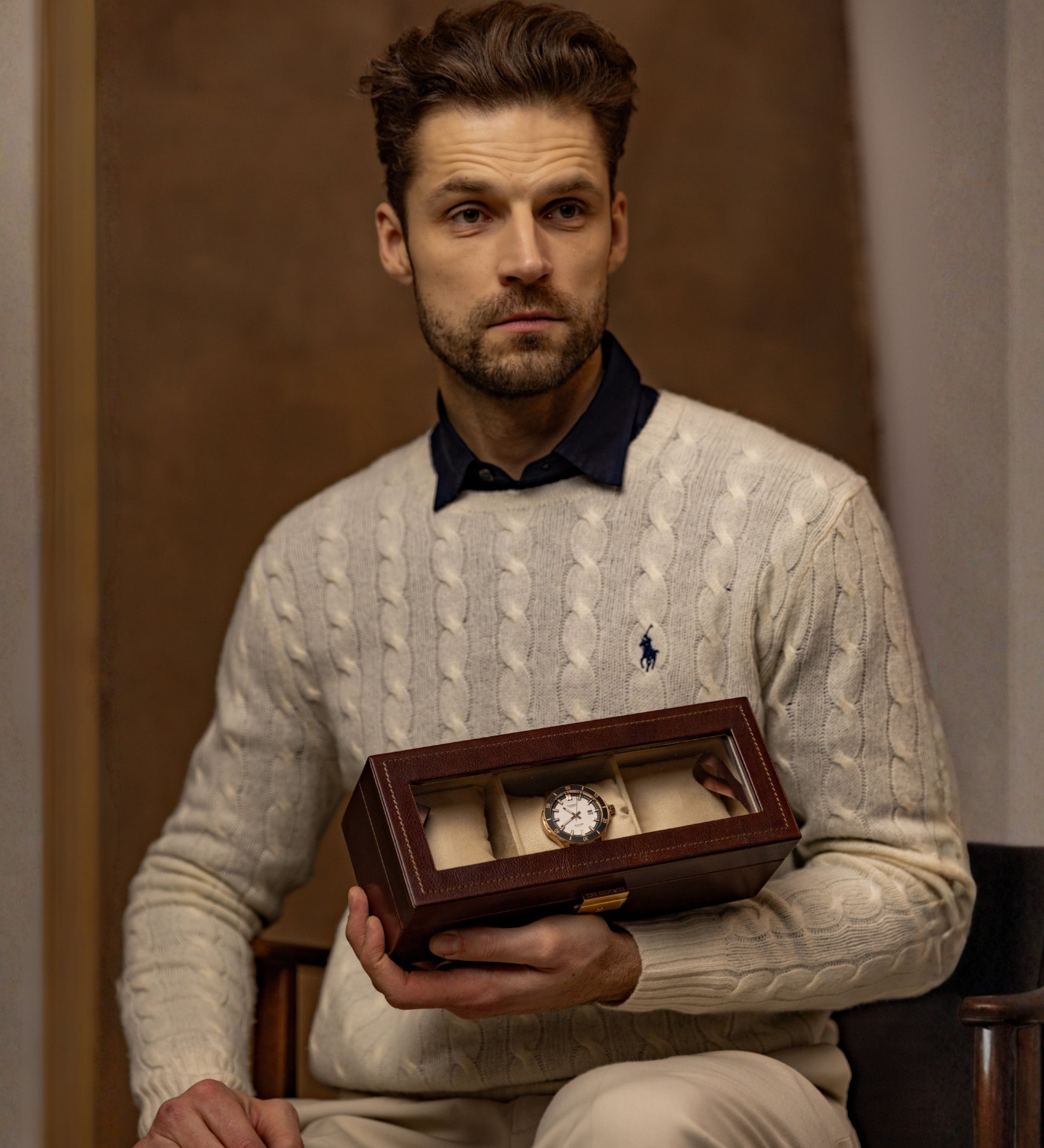 Organizador de relojes, caja para relojes de cuero: Silence