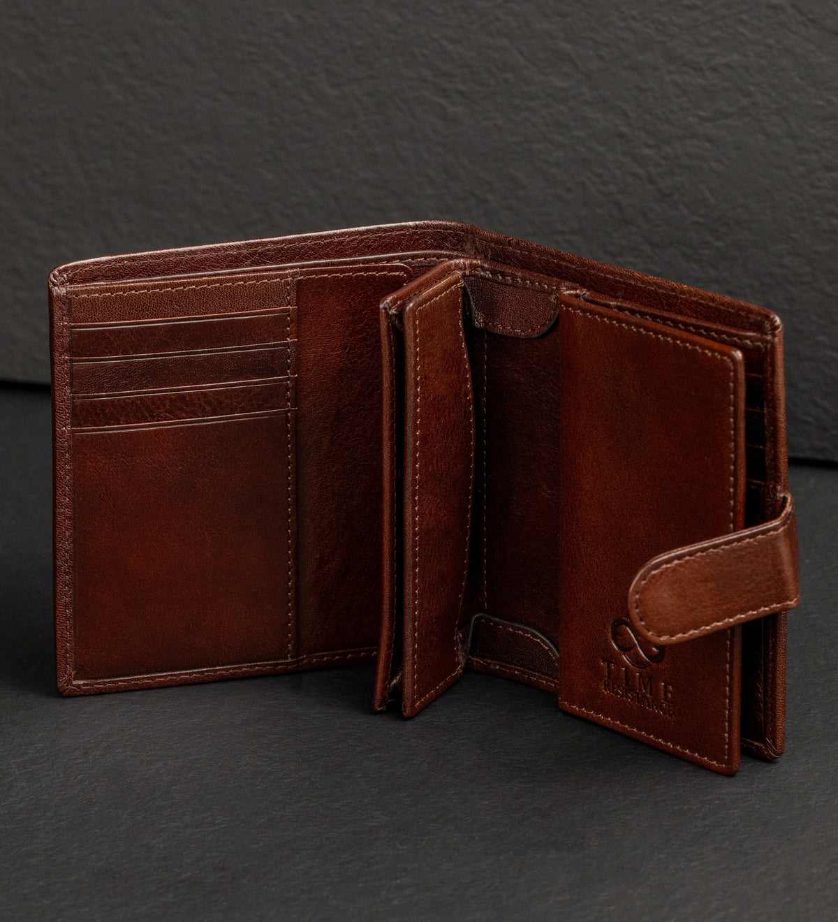 Cartera de cuero de doble compartimento y cierre a presión: Ironweed