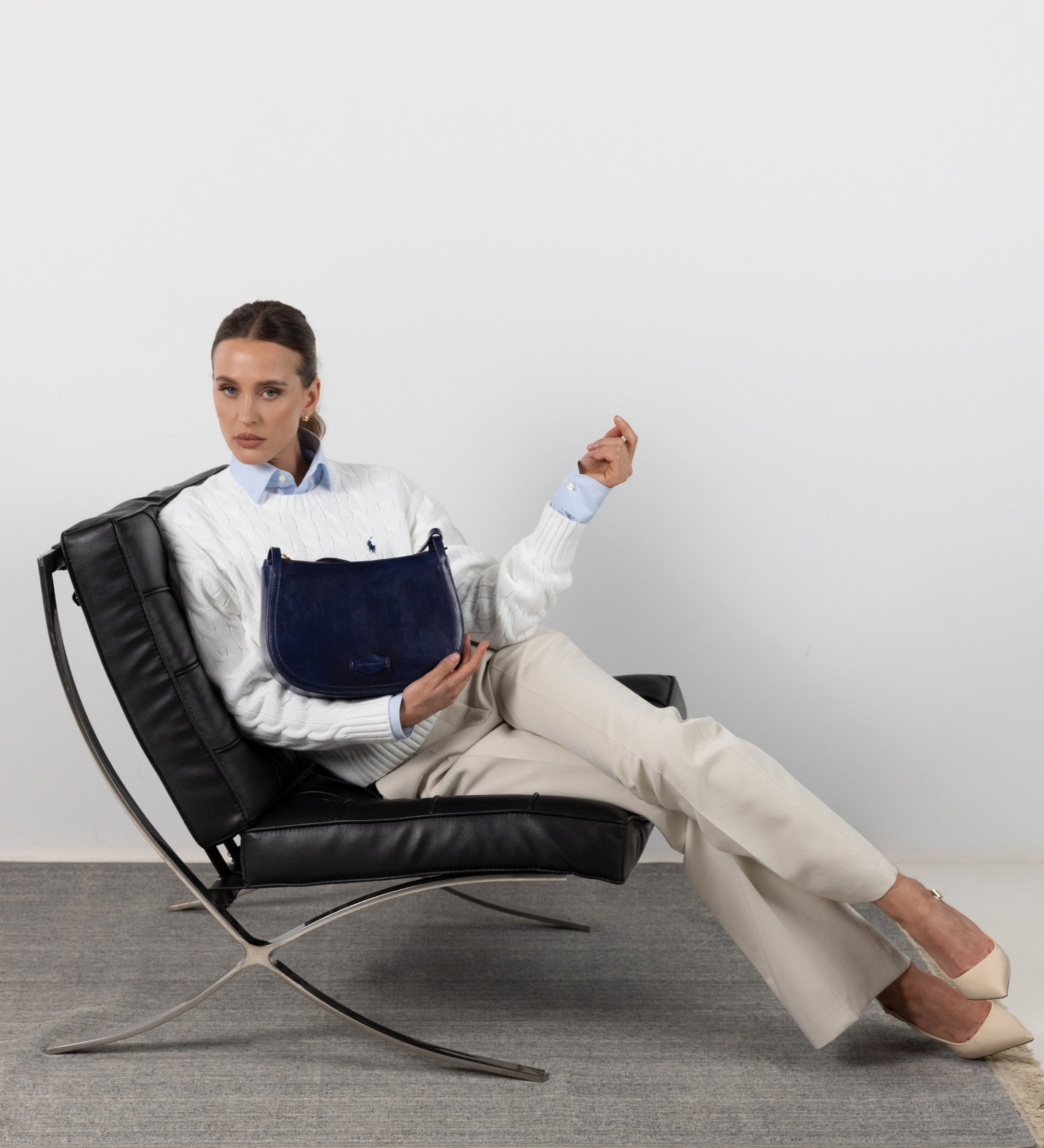 Bolso hobo de cuero para mujer: La Noia