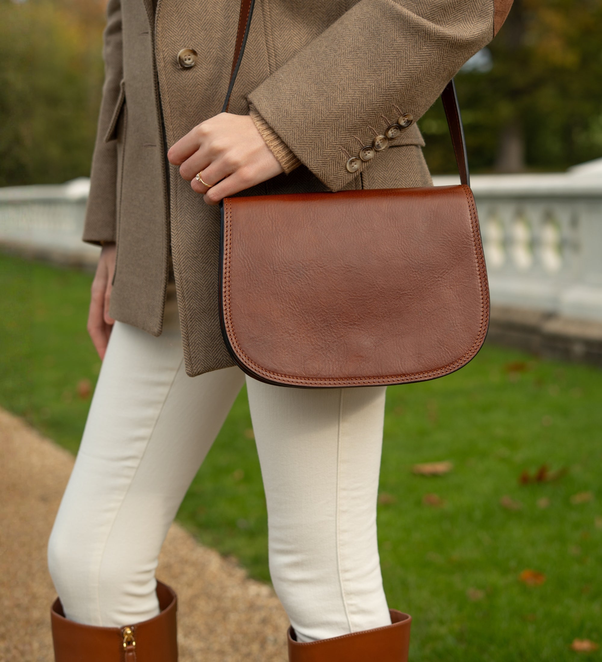 Bolso bandolera saddle de cuero para mujer: Moonfleet