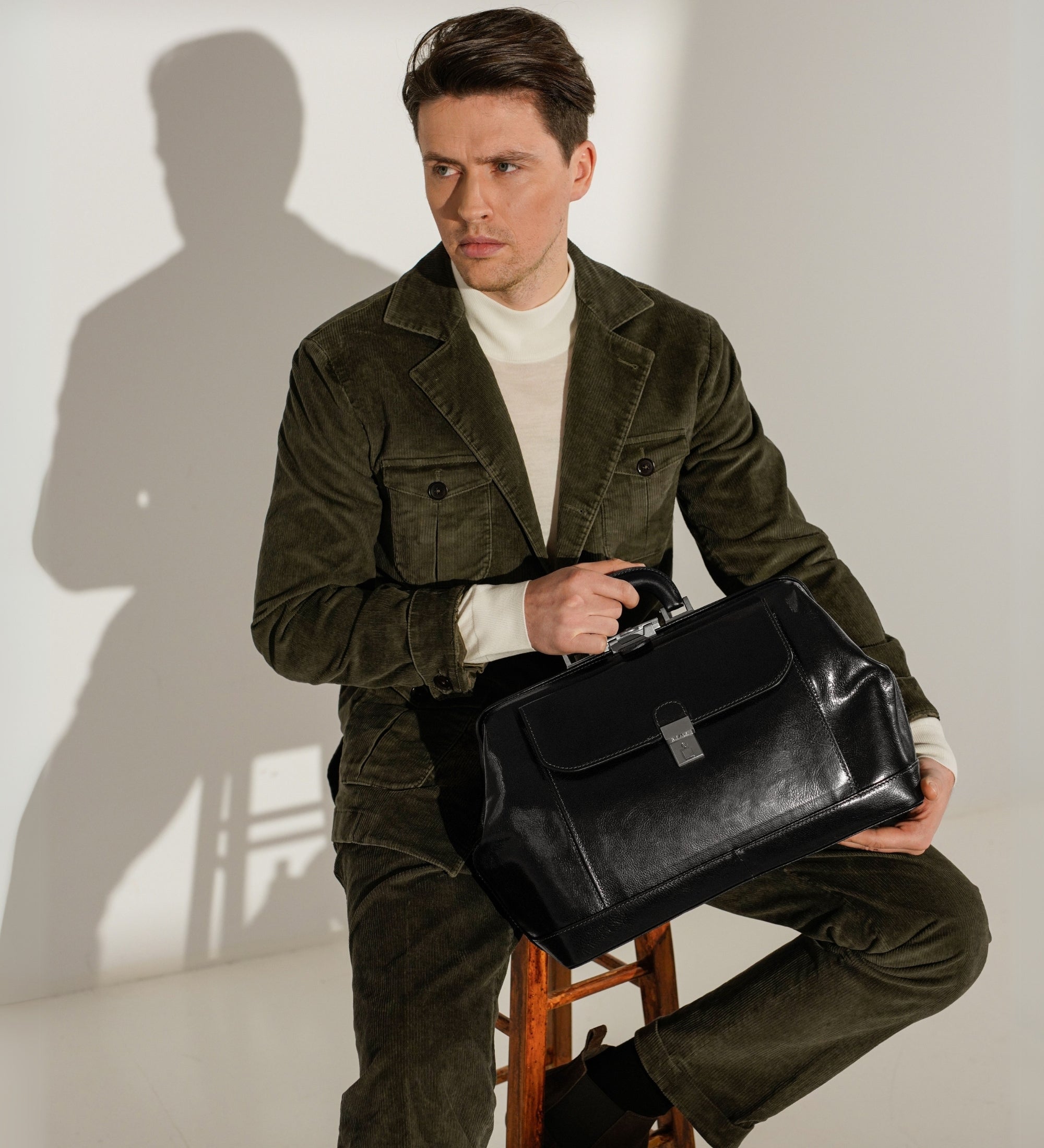 Bolso de médico de cuero italiano grande: Hamlet