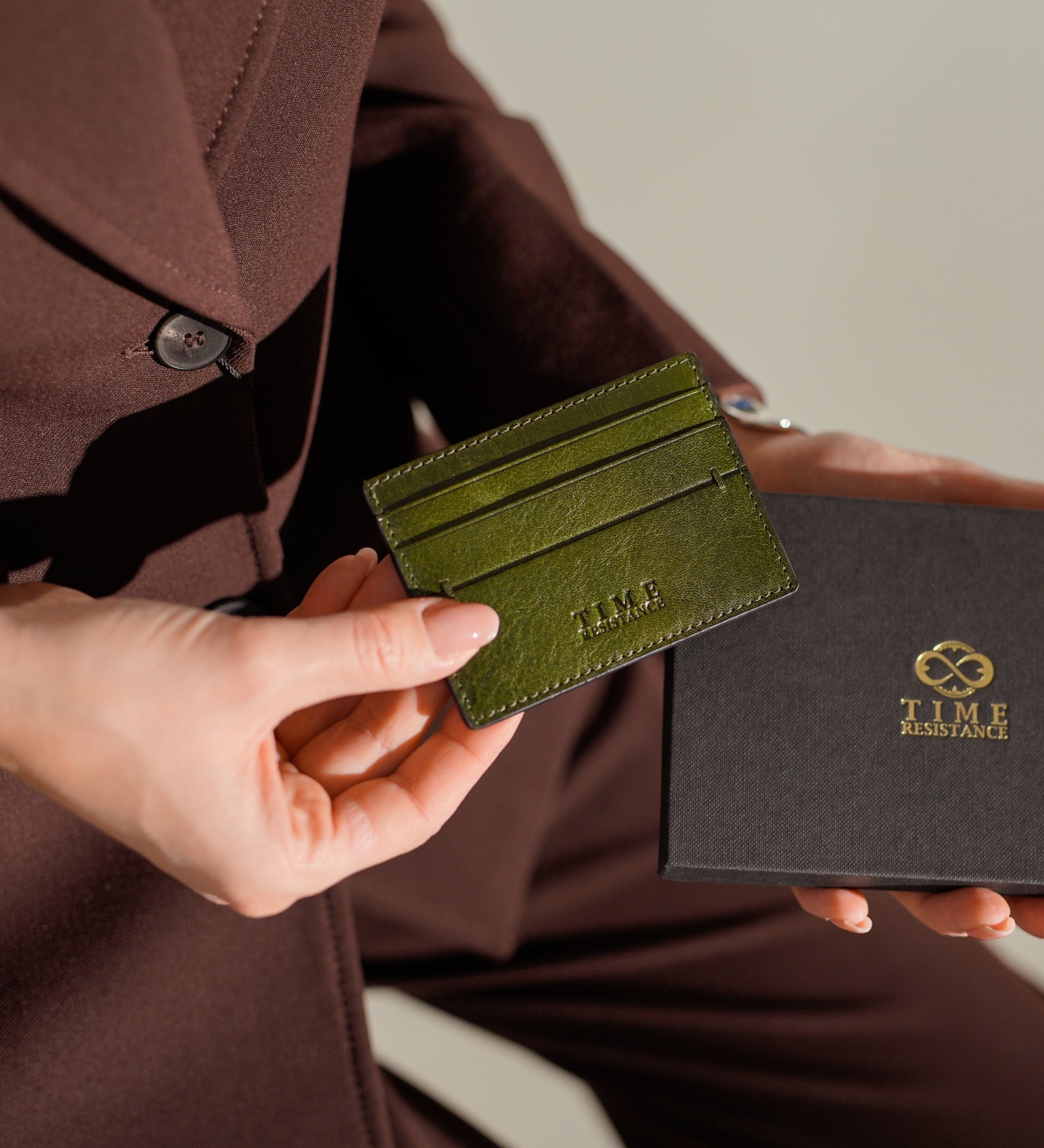 Tarjetero de cuero para tarjetas de visita/para tarjetas de crédito para mujer: Fireflies