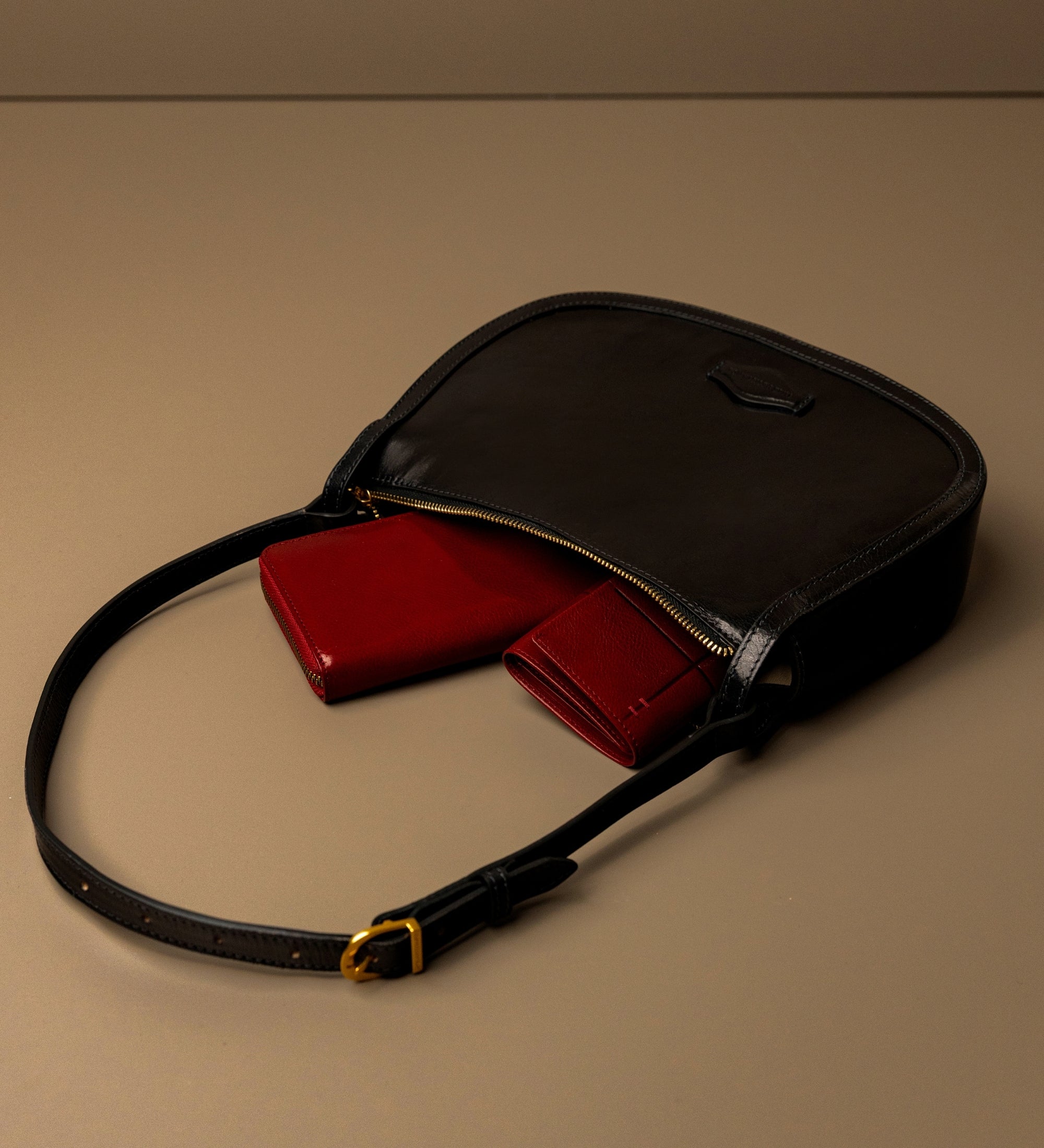 Bolso hobo de cuero para mujer: La Noia