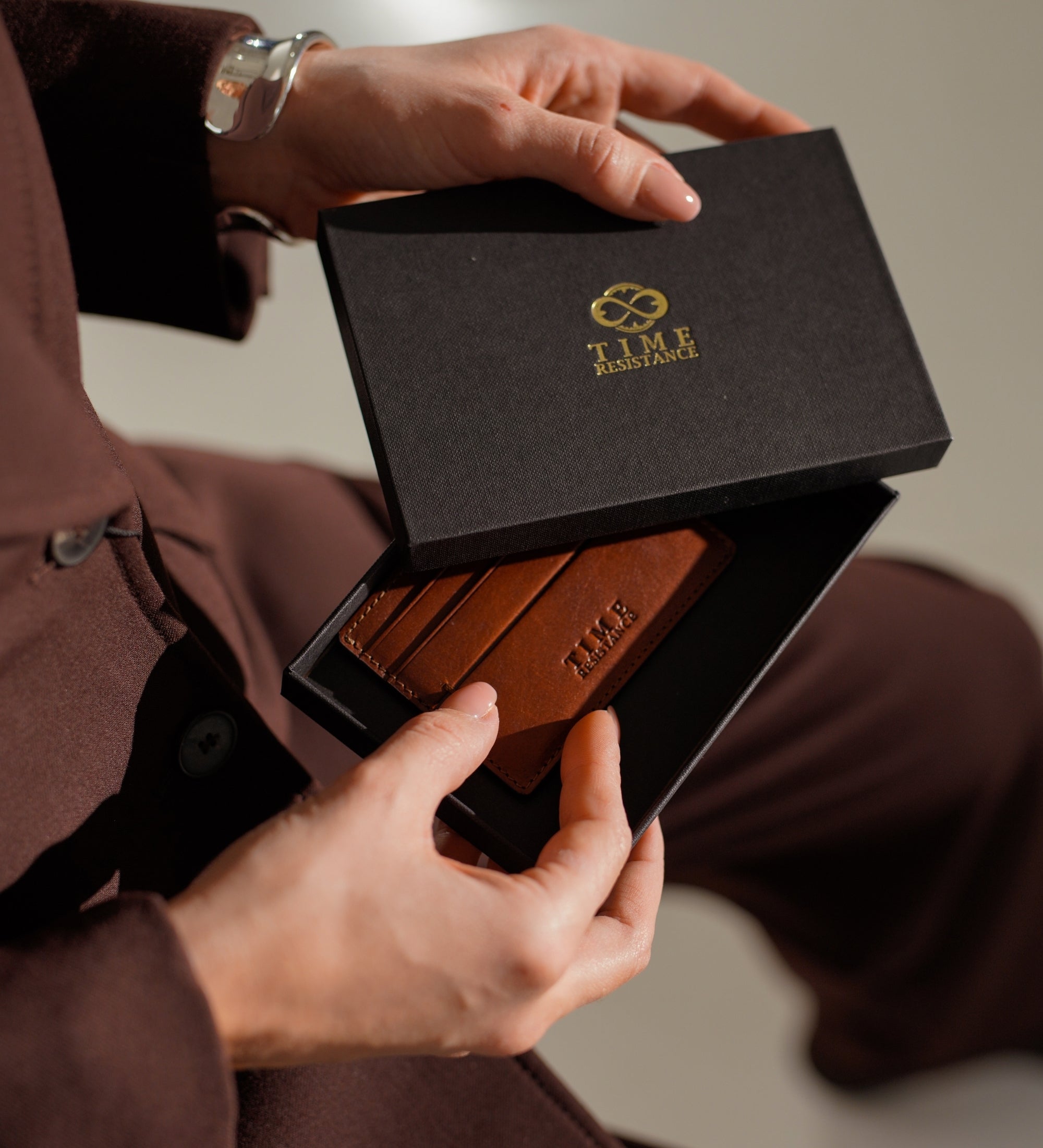 Tarjetero de cuero para tarjetas de visita/para tarjetas de crédito para mujer: Fireflies