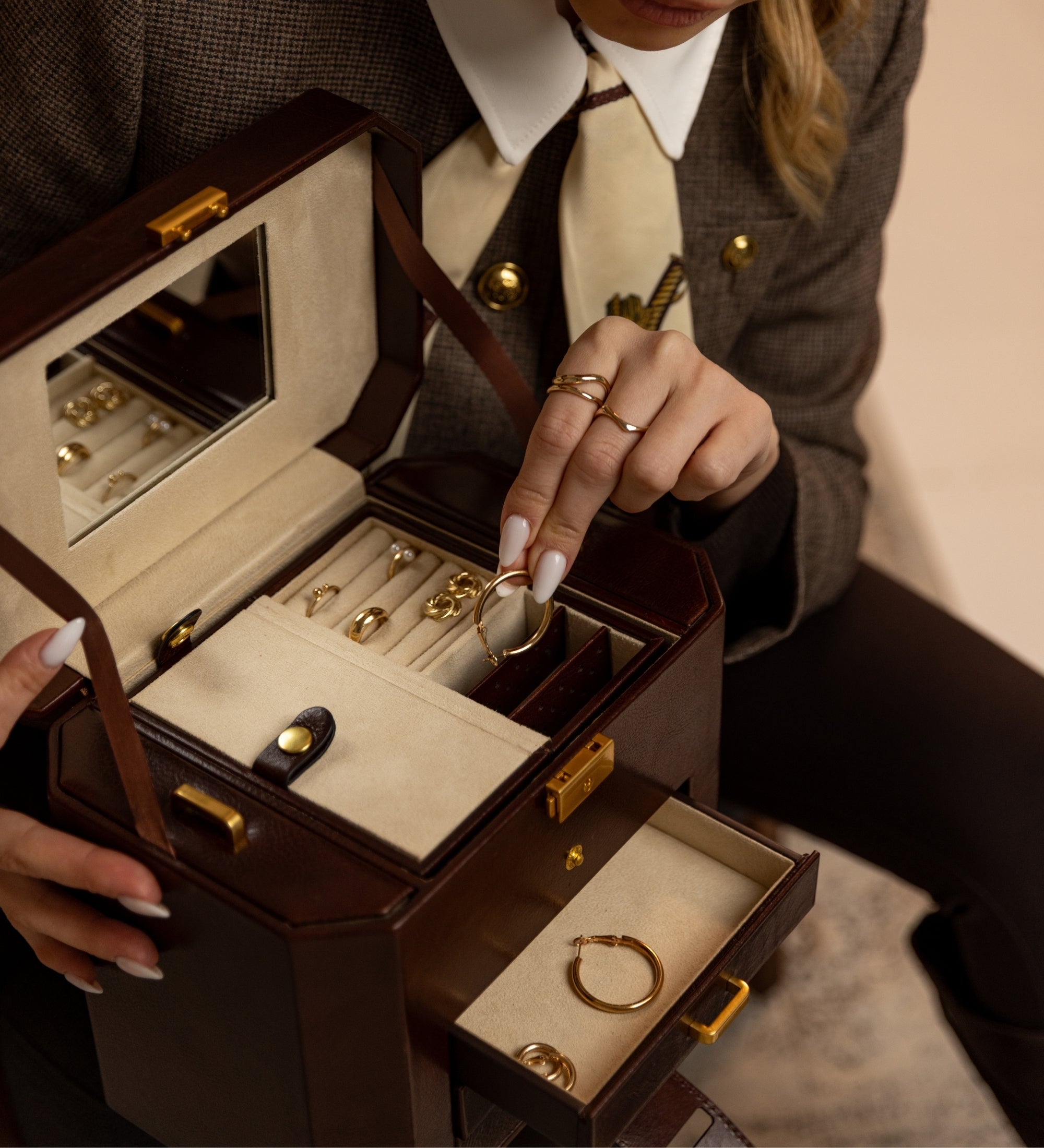 Joyero de cuero grande para mujer: A Handful of Dust