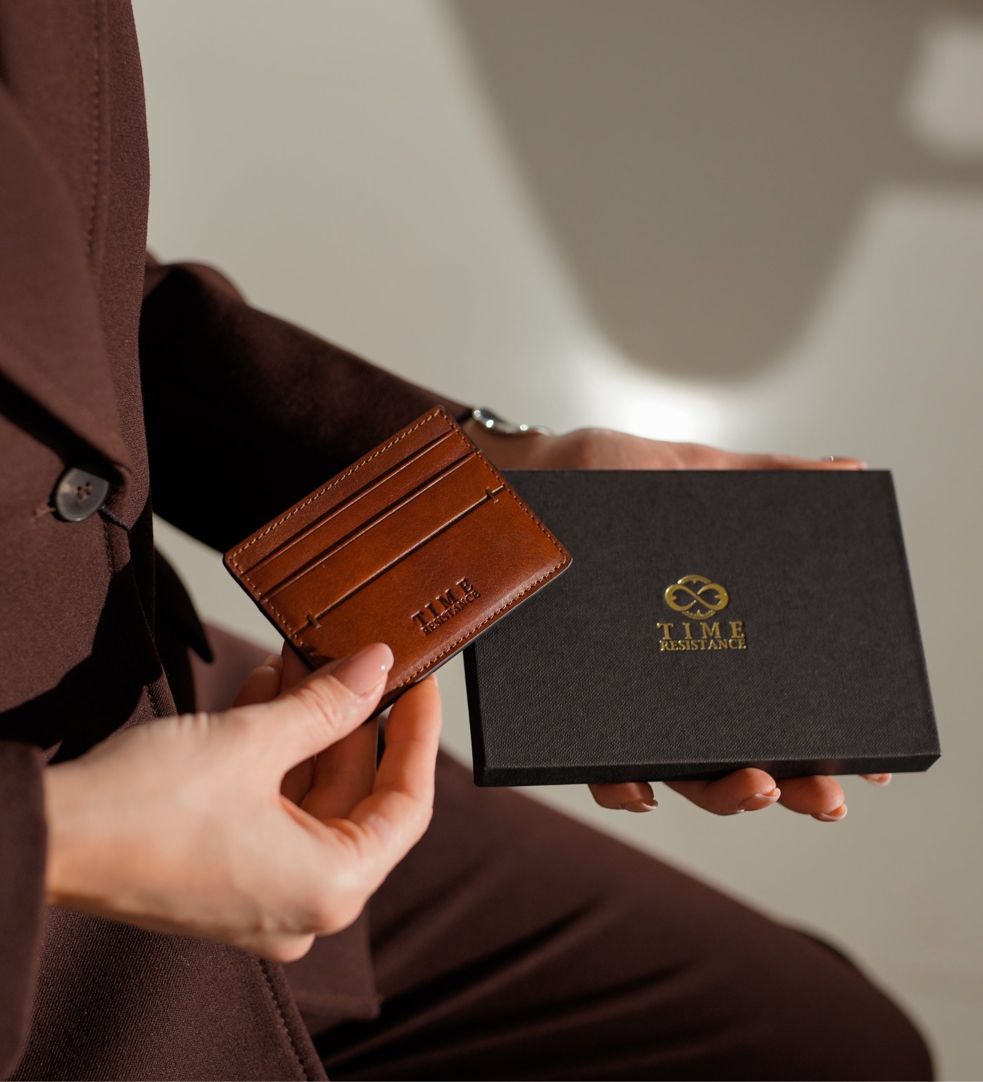 Tarjetero de cuero para tarjetas de visita/para tarjetas de crédito para mujer: Fireflies