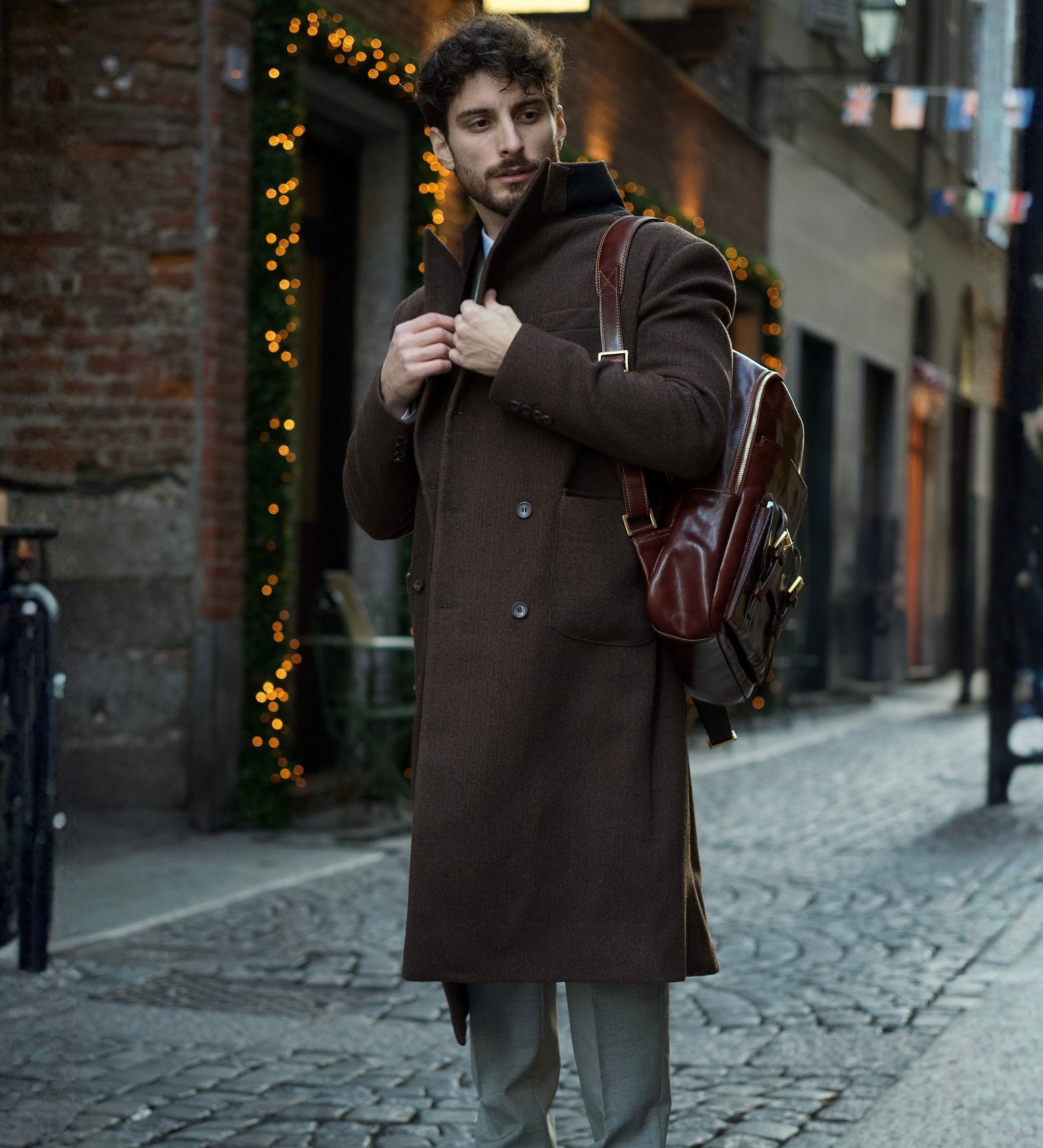 Mochila de cuero grande para hombre: The Divine Comedy