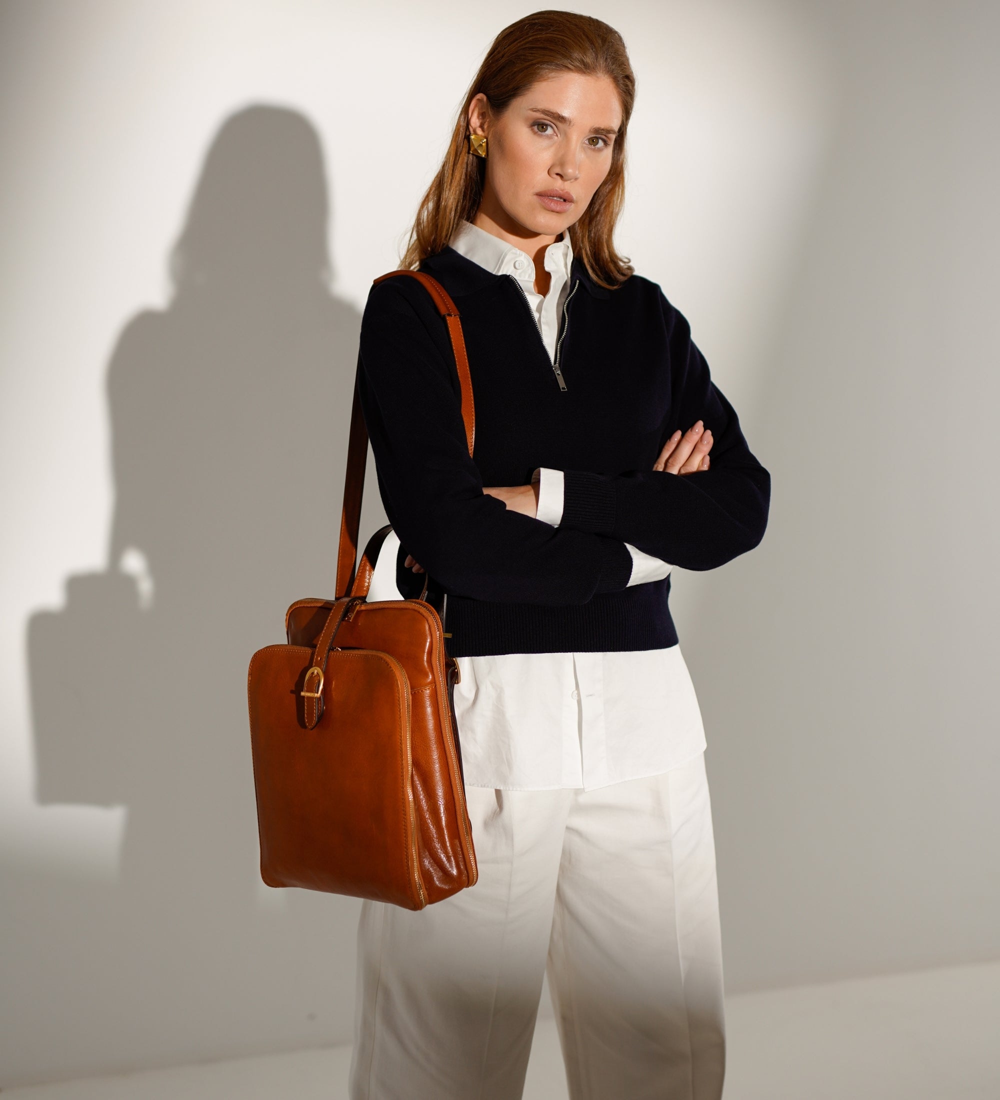 Bolso de hombro/mochila de cuero convertible para mujer: Clarissa