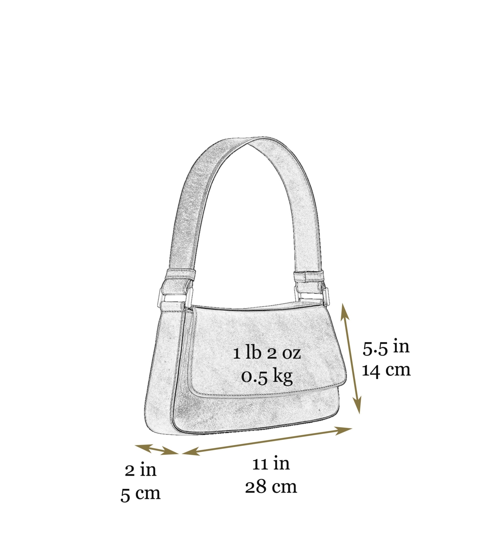 Bolso de mano baguette de cuero: Bright Lights, Big City